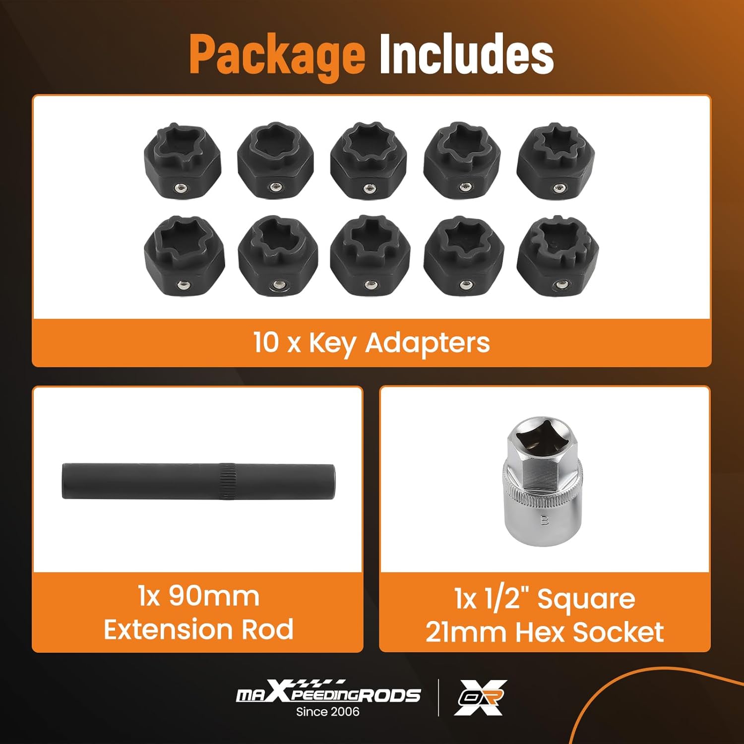 maXpeedingrods 12PCS Wheel Locking Nut Key Kit Compatible with Mercedes Benz, Wheel Lock Nut Socket Adapter Set, Wheel Lock Lugnut Anti-Theft Screw Lug Nut Removal Tool, Anti-Theft Screw Remover