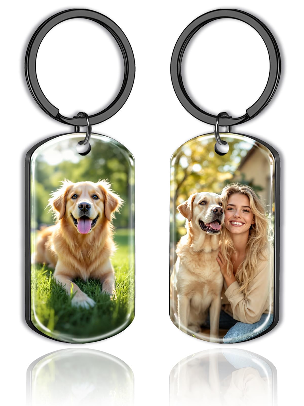 QORUPUGE Personalised Keyring Pet Photo Personalised Dog Memorial Gifts for Loss of Dog Custom Keychain with Pet Photo Pet Bereavement Gifts for Pet Lover