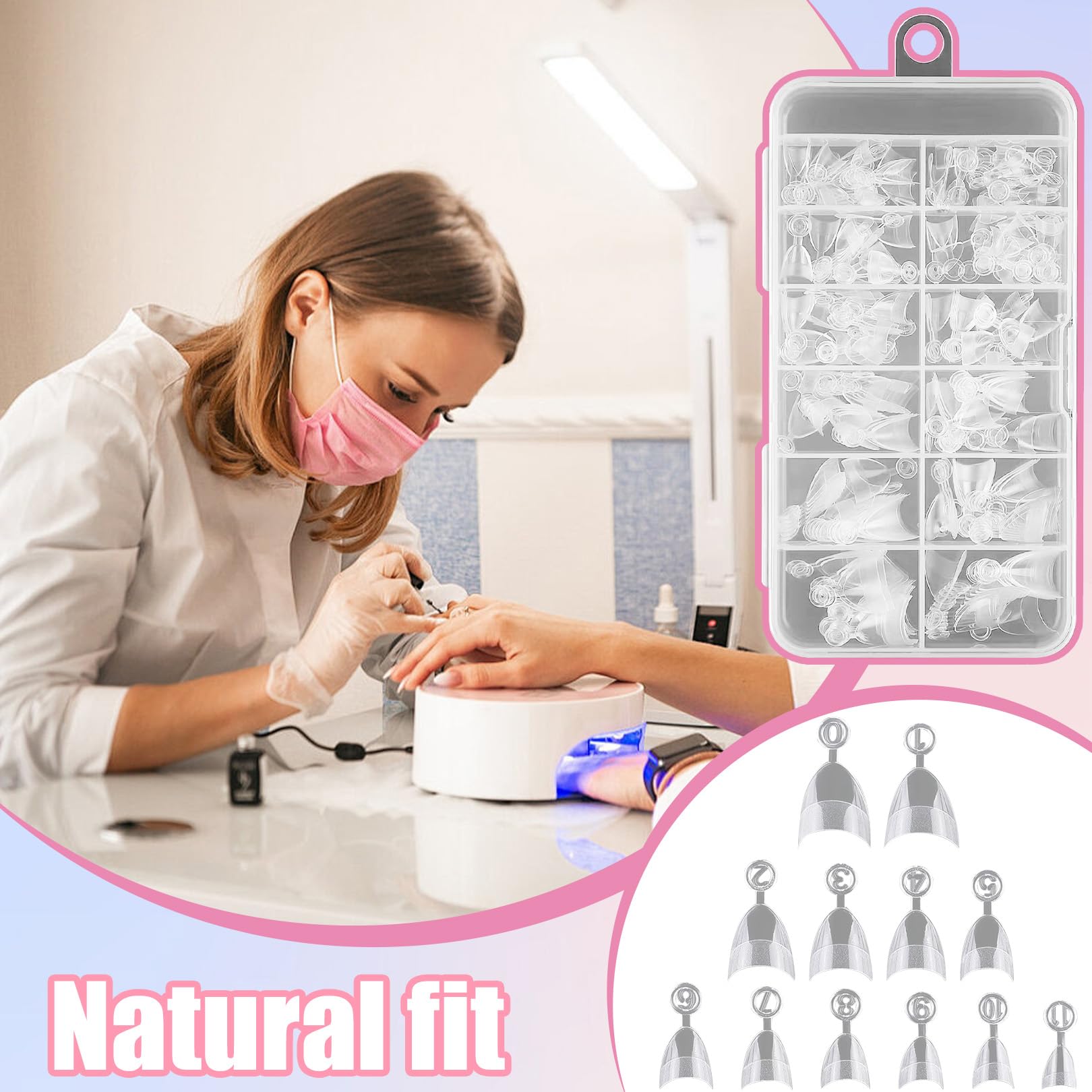 240 punte corte per unghie in gel a mandorla, punte in gel, punte in gel, punte corte a mezza copertura, piccole punte quadrate, extra corte per principianti professionisti, extension per unghie