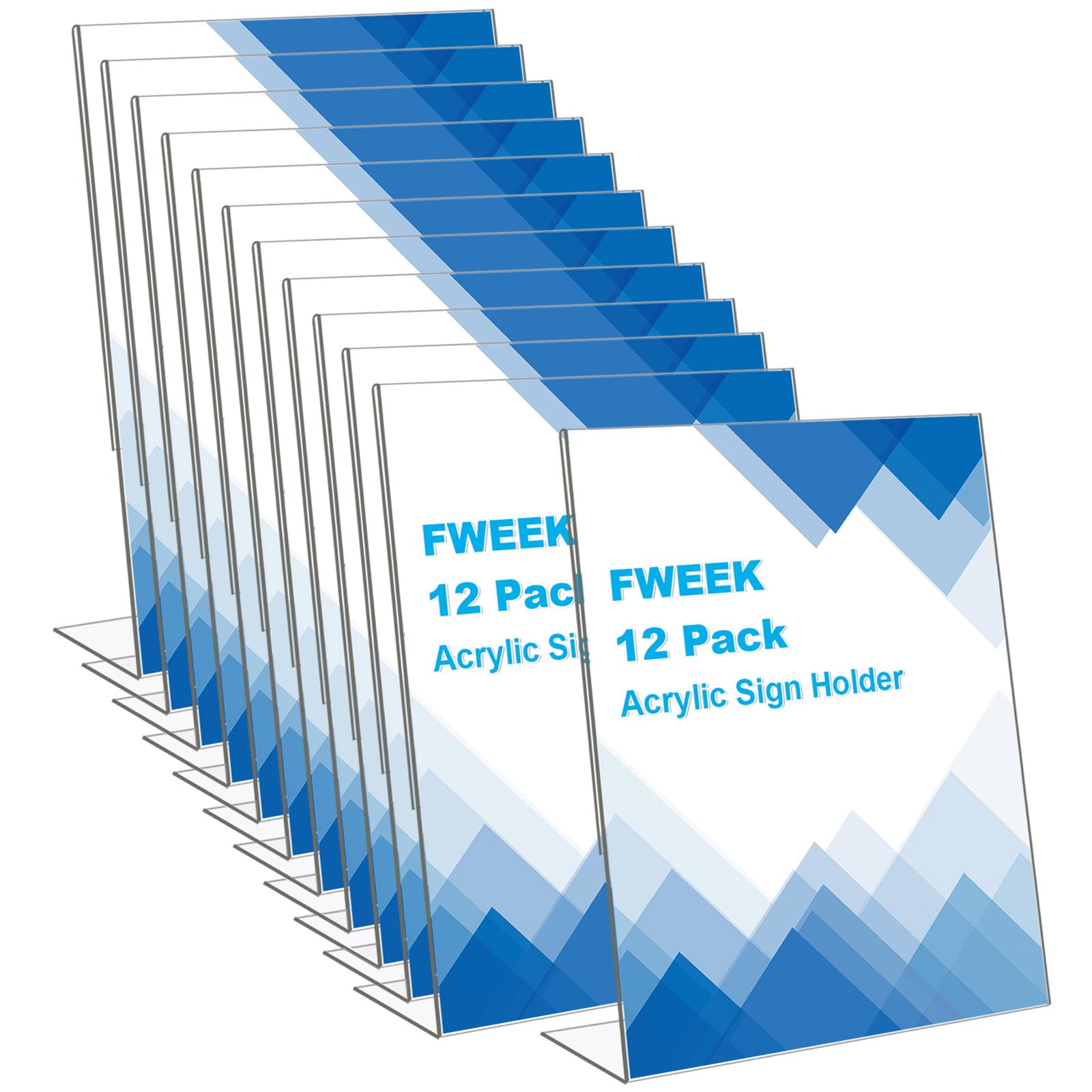 FWEEK 12PCS A4 Display Stand A4 Acrylic Sign Holder, A4 Menu Holder L-Shape Plastic Display Counter Poster Picture Holder for Restaurant Company