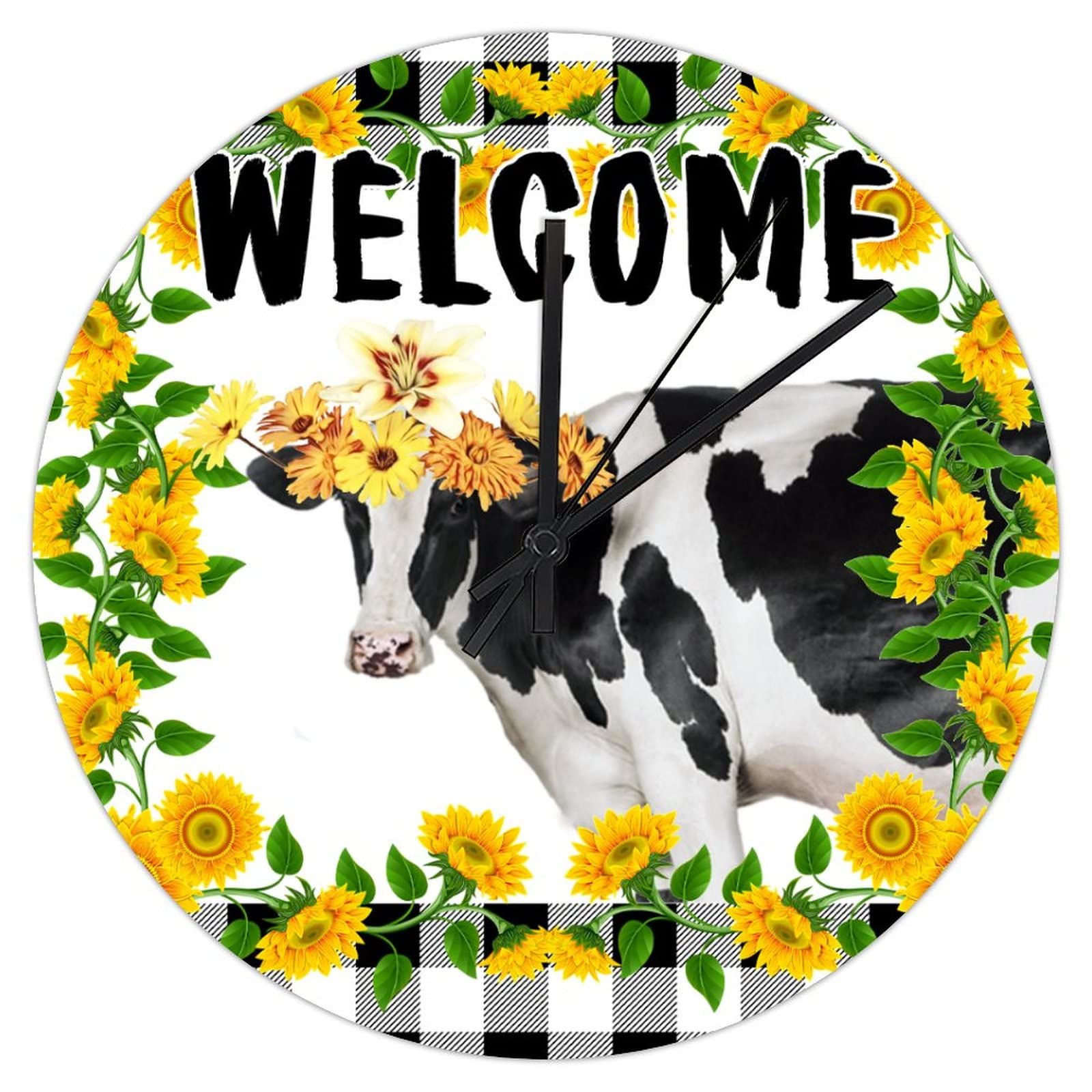 Horloge moderne à suspendre motif vache pour une cuisine chaleureuse