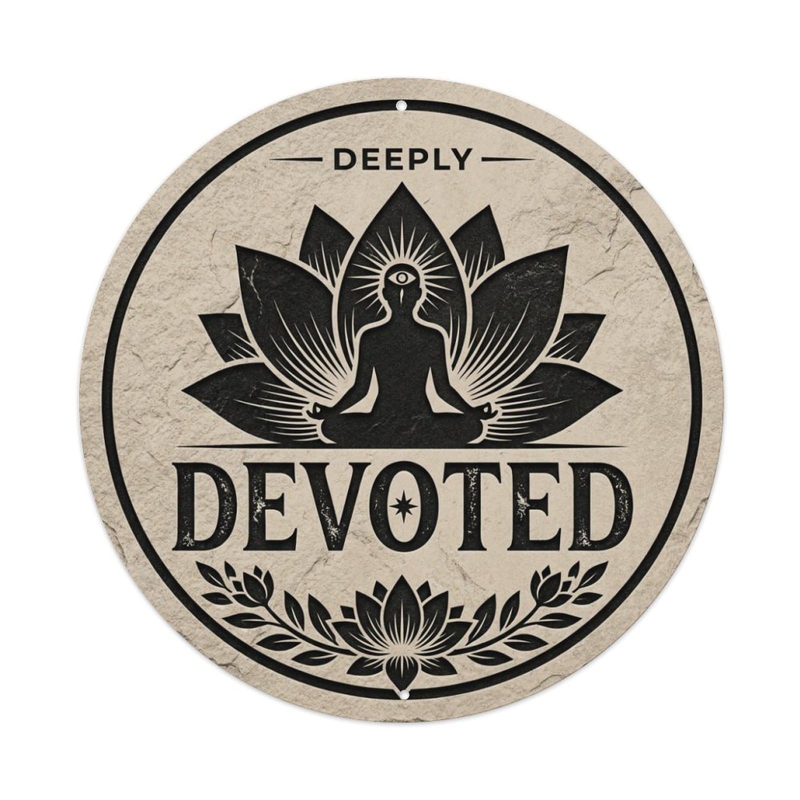 Deeply Devoted Mindfulness Quote Nature Meditation Metal Tin Sign