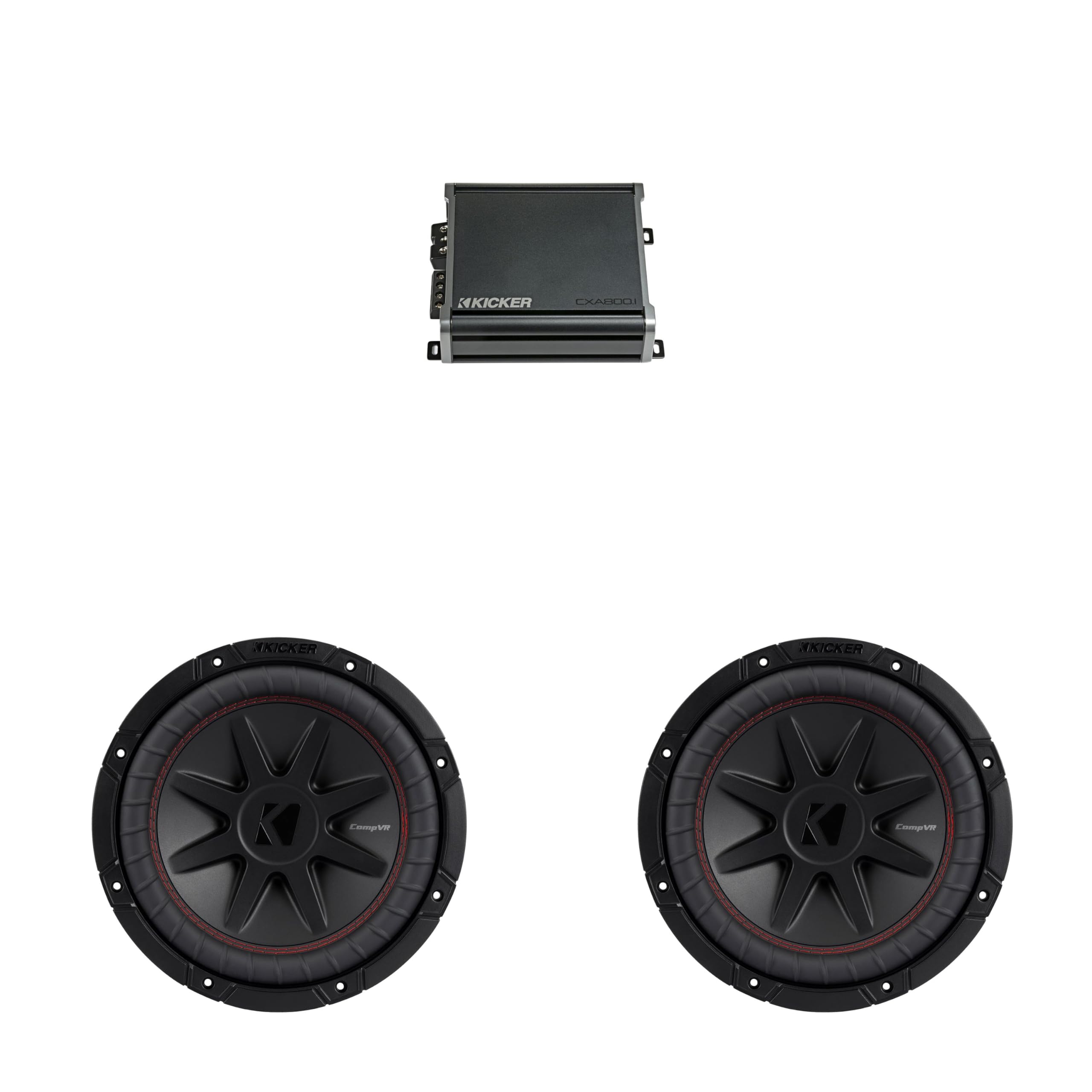 Kicker 10 Inch CVR Woofer Includes Two 52CVR102 Package with 46CXA8001 Amplifier