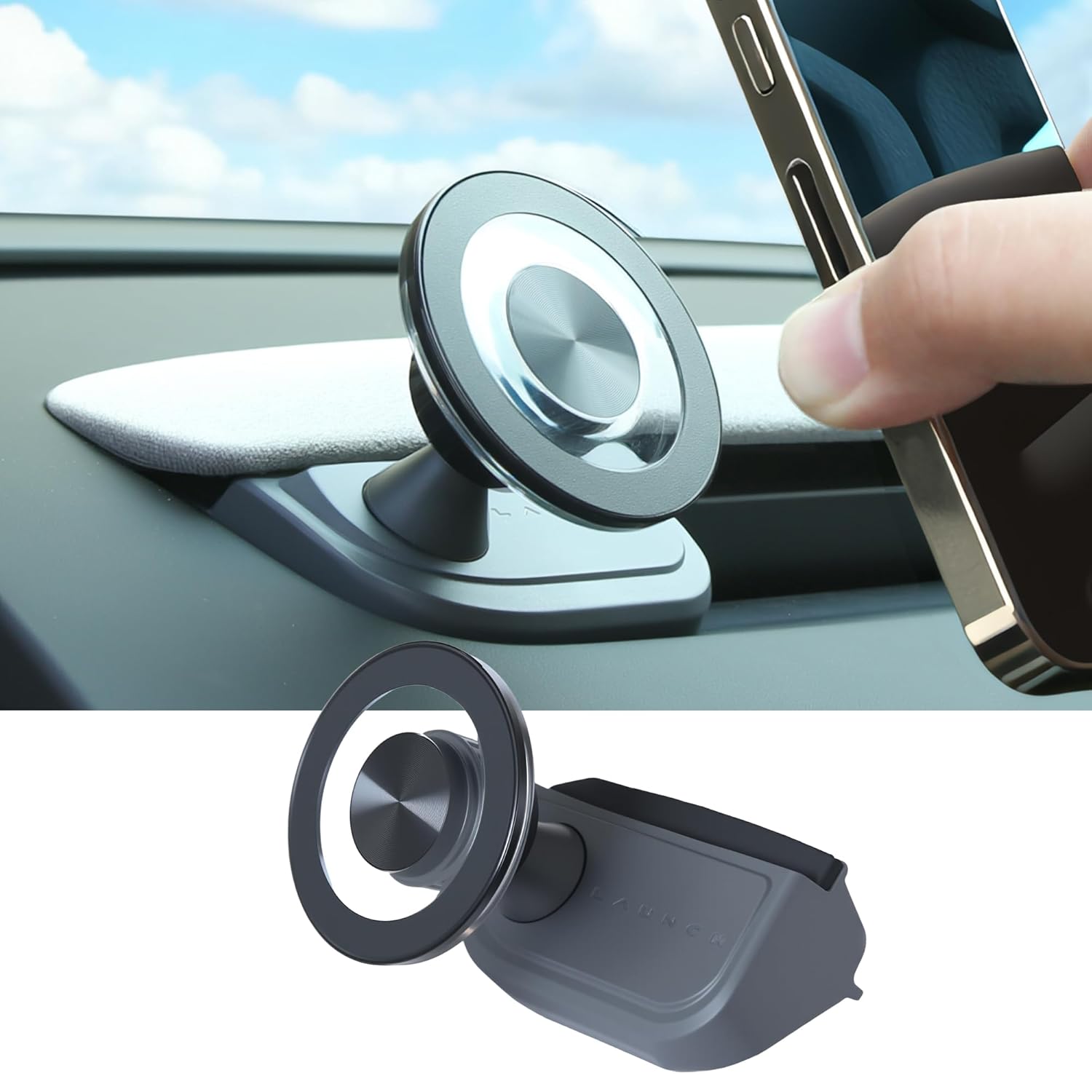 Magnetic Suction Cup Phone Mount for Magsafe for 2025 2026 Tesla Model Y Juniper Driver Side Vent Fixed