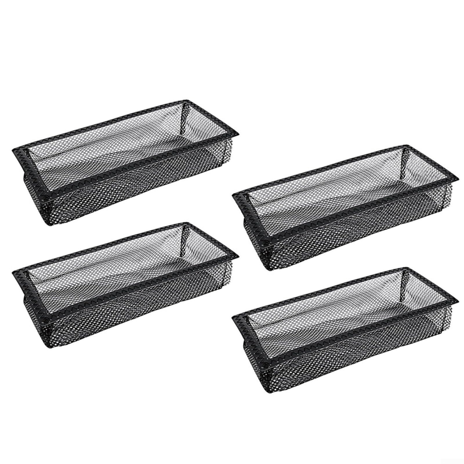 4Pcs Floor Register Cover Trap Air Vent Mesh Screen Filter for Debris Protection, PVC Net Guard for 4x10 and 4x12 Inch Vents, Black,4 * 12 inch