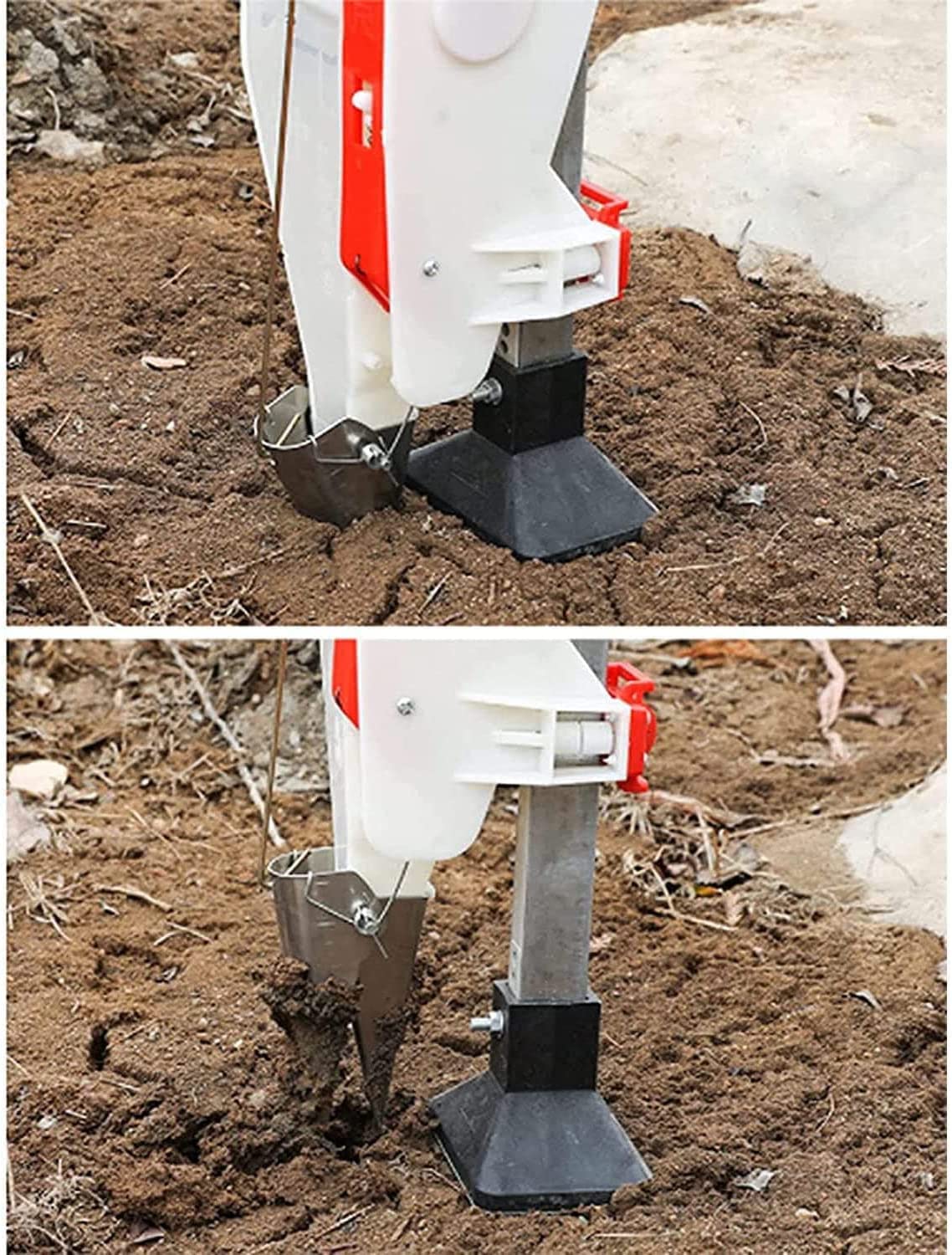Sembradora de Fertilizante, sembradora Ajustable manualmente, Sembradora portátil de maíz y Soja, Mano Herramienta de siembra, para césped y jardín