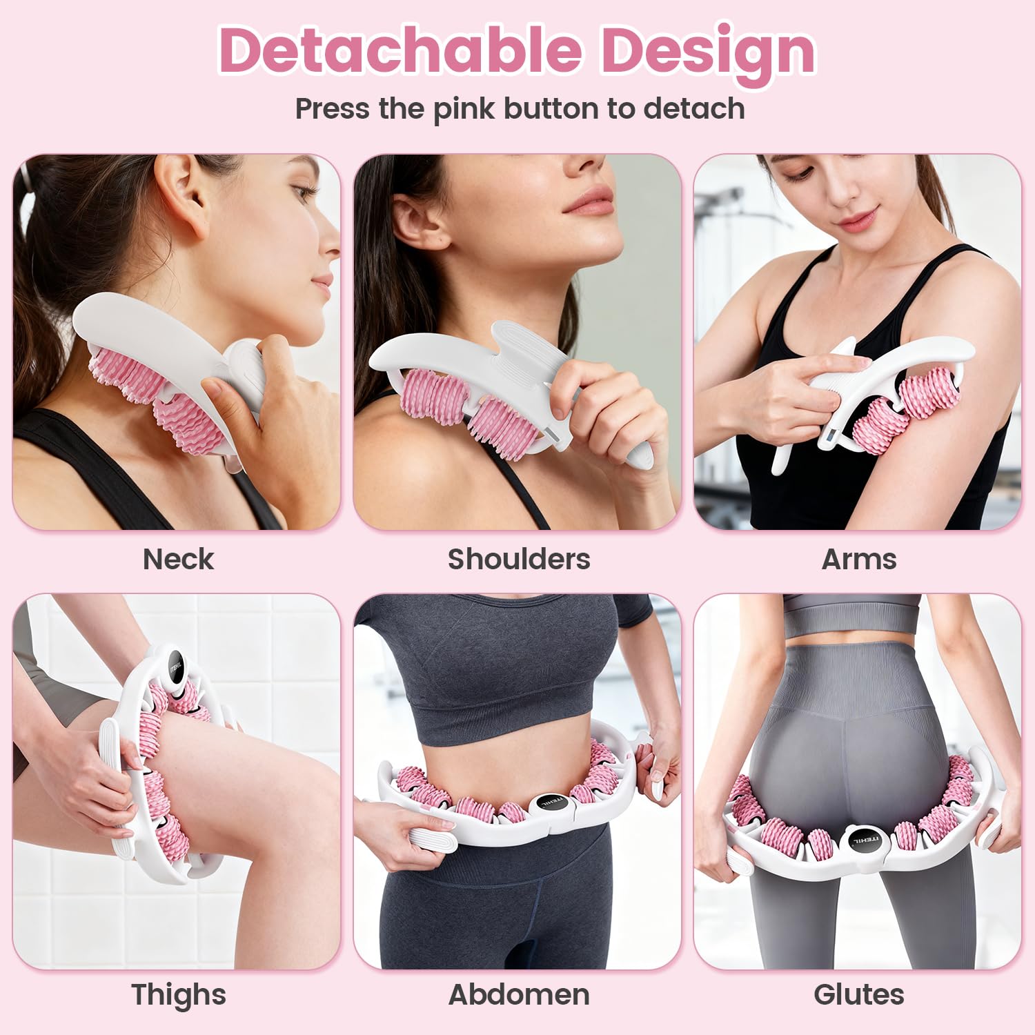 ITEHIL Lymphdrainage-Massagegerät, Anti-Cellulite-Massagerolle, Cellulite-Entferner, Faszien-Massagegerät für Arme, Beine, Bauch und Gesäß