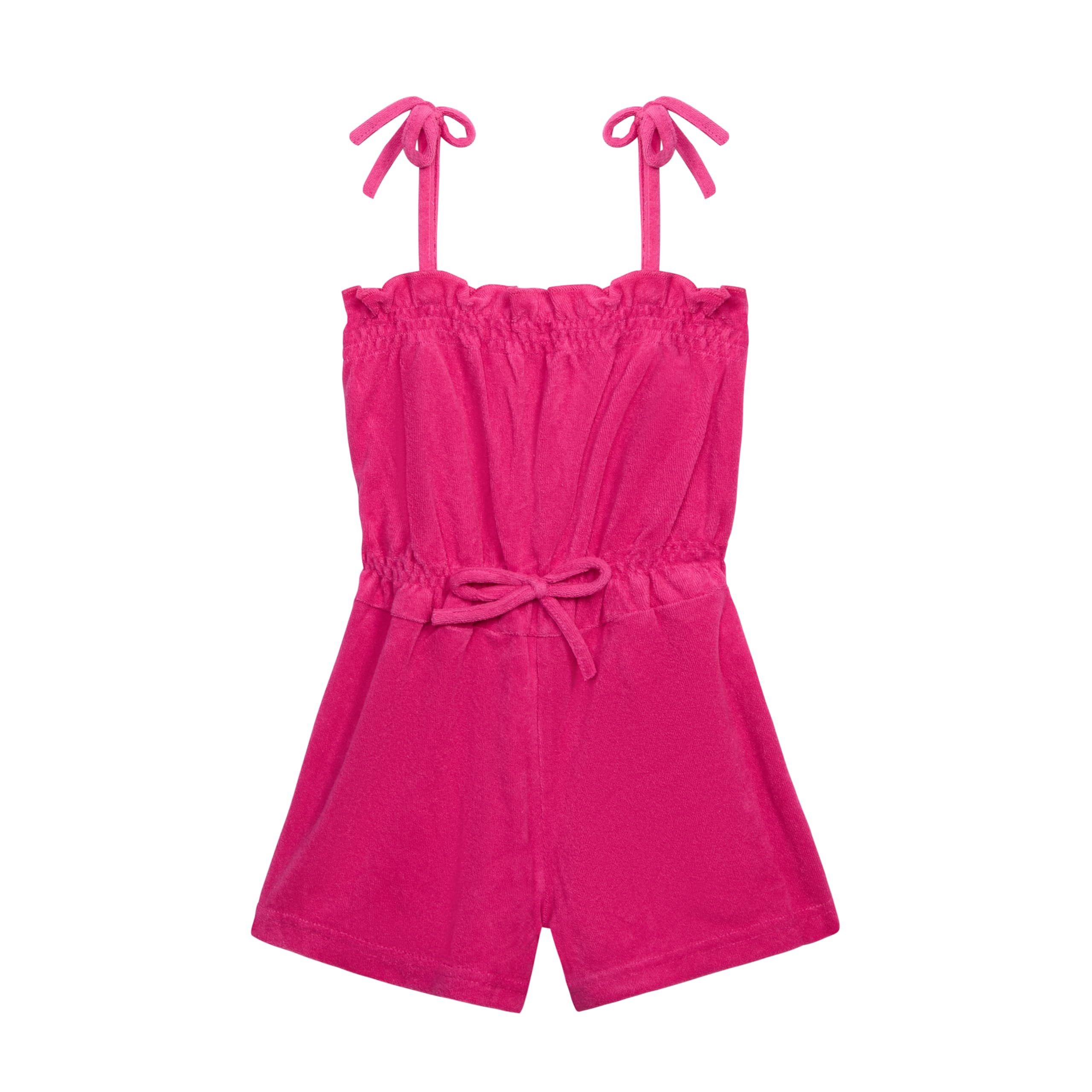Ocean Pacific Girls' Terry Cloth Summer and Swim Cover Up Romper, Hot Pink