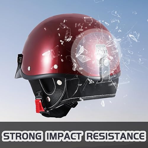 Miniatura 2 de Cascos de motocicleta de media cara retro de cara abierta de media carcasa, casco de motocross para ciclismo, motocross, crucero, bicicleta,