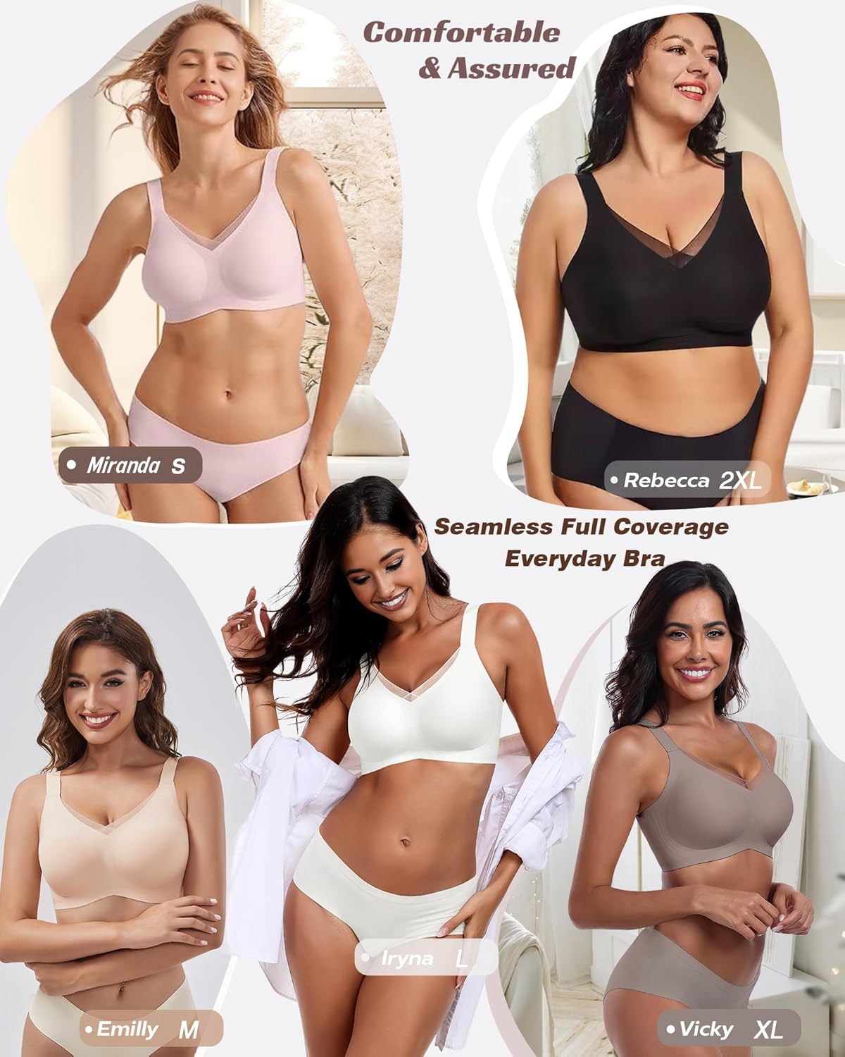 Jelly Bras for Women Push Up Bra for Women Seamless Bras No Show Comfort Full Coverage Push Up Wireless T Shirt Bra - Image 6