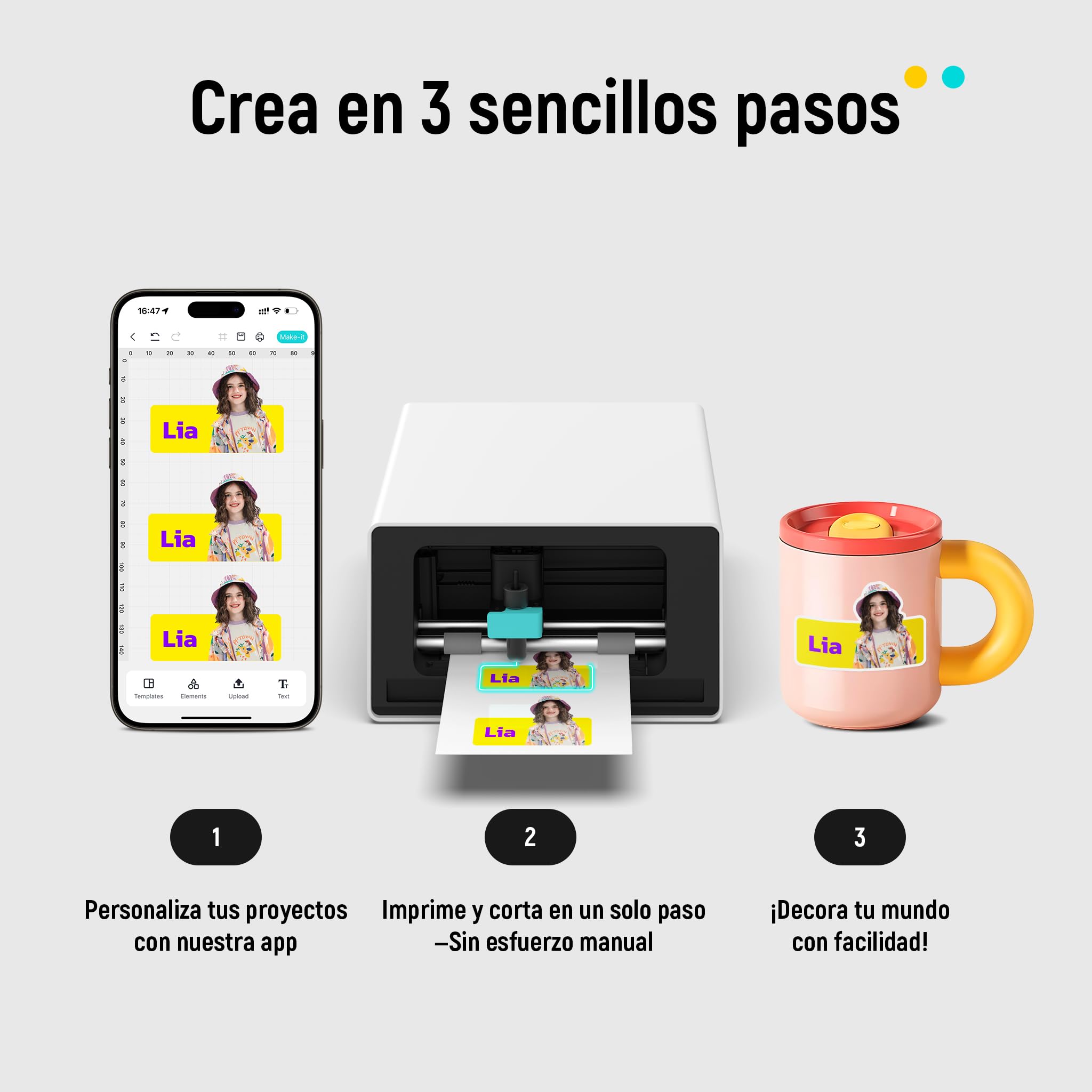 Liene PixCut S1 Creator-Paket – All-in-One Sticker-Drucker für DIY-Basteln, individuelle Etiketten & Geschenke, Thermosublimation, 300-dpi-Drucke, präziser KI-Automaticschnitt