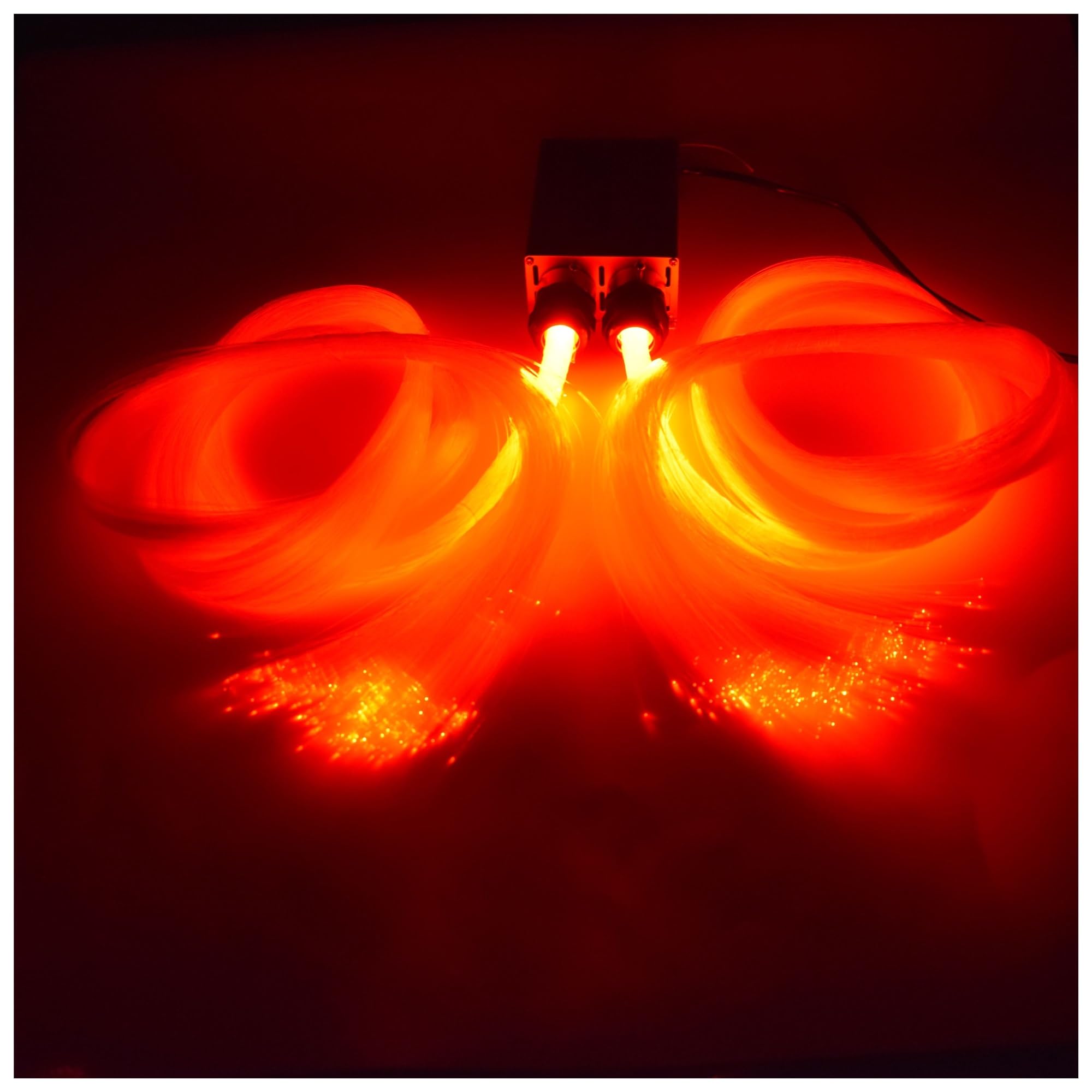 Oświetlenie wnętrza samochodu LED, Zestaw oświetlenia światłowodowego LED RGB 32W Złota powłoka Podwójne sprzęgło Silnik LED z kablem światłowodowym PMMA End Glow Światła nastrojowe w samochodzie (Co