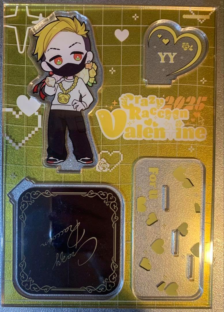 Crazy Raccoon バレンタイン アクリルスタンド わいわい