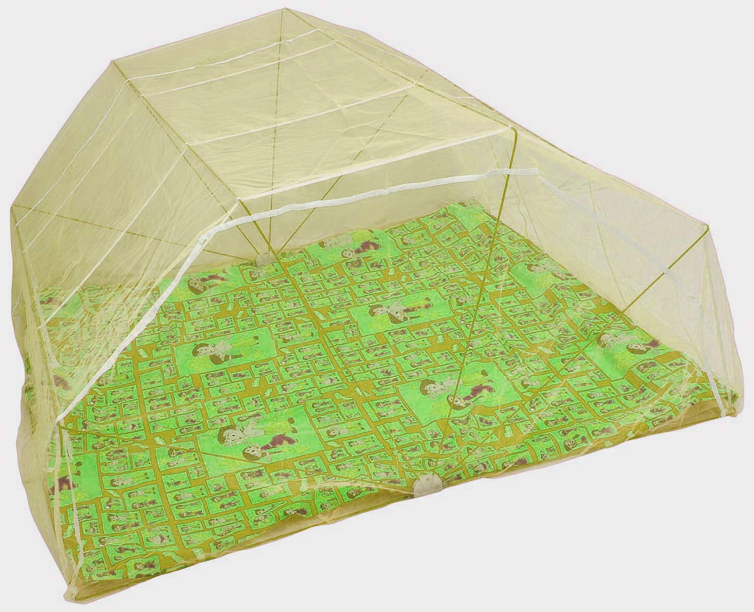 Elegant Double Size Bed Foldable Mosquito net - 5 * 6 Feet Special Polyester (Yellow Color)