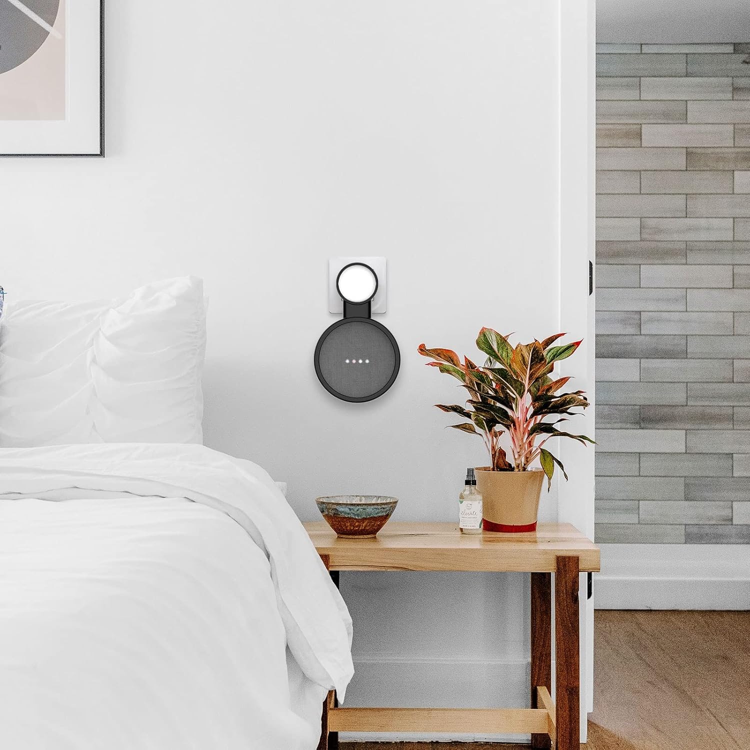 Outlet Mount Google Home Hub Bathroom Space-Saving Wall Mount For