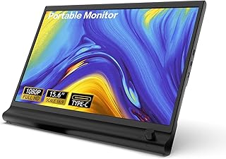 farfi Portable Monitor - 15.6inch FHD 1080P RGB IPS Laptop Monitor Dual USB C Travel Monitor HDMI Gaming Computer Display w/Holder, Plug&Play, External Monitor for Laptop PC Phone Mac Xbox PS5/PS4