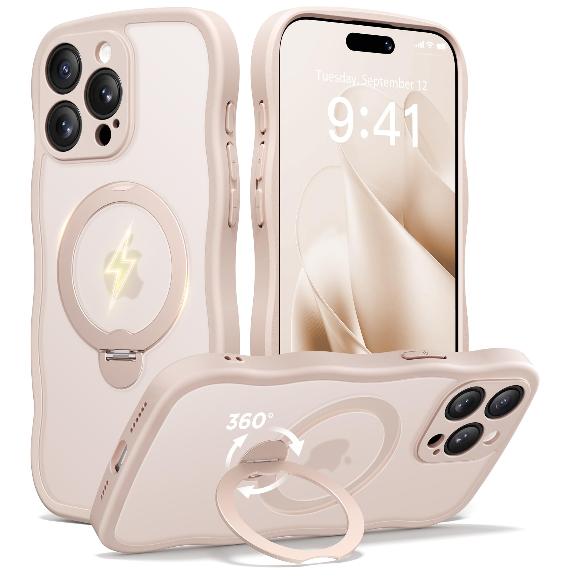 Photo 1 of CAPRARO iPhone 15 Pro Max Case with Magnetic Stand - Rose Gold