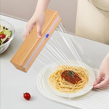 Plastic Wrap Dispenser with Cutter for Aluminum Foil, Plastic Wrap and Wax Paper, Fits 12