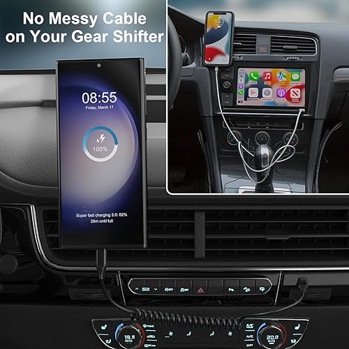 Miniatura 4 de Cable USB C retráctil, paquete de 2 cables de carga rápida USB-C a tipo C de 3 pies para automóvil, cable de carga USB-C para iPhone 16 15 Pro Max,