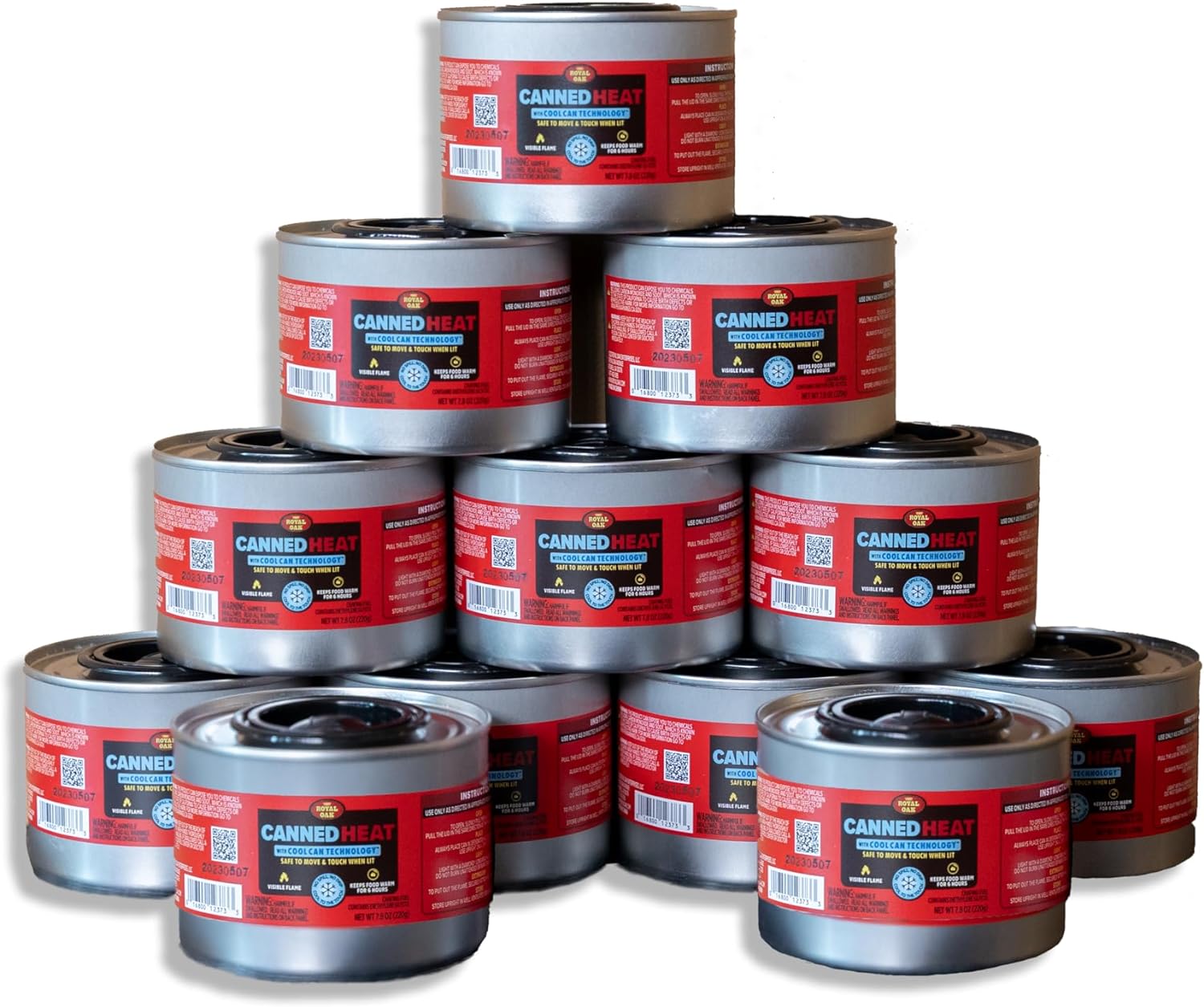 Royal Oak Canned Heat 24 Pack 6 Hour Chafing Fuel, Easy Open, Resealable, Non-Drip, for Food, Burners for Chafing Dishes, Buffet Burners, Parties, Weddings, BBQs