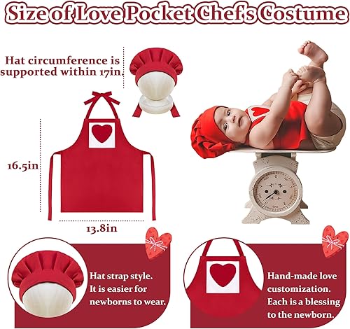 Miniatura 3 de Delantal para fotografía de bebé, delantal para fotografía de recién nacido, accesorios de fotos de chef, correa ajustable para niños y niñas,