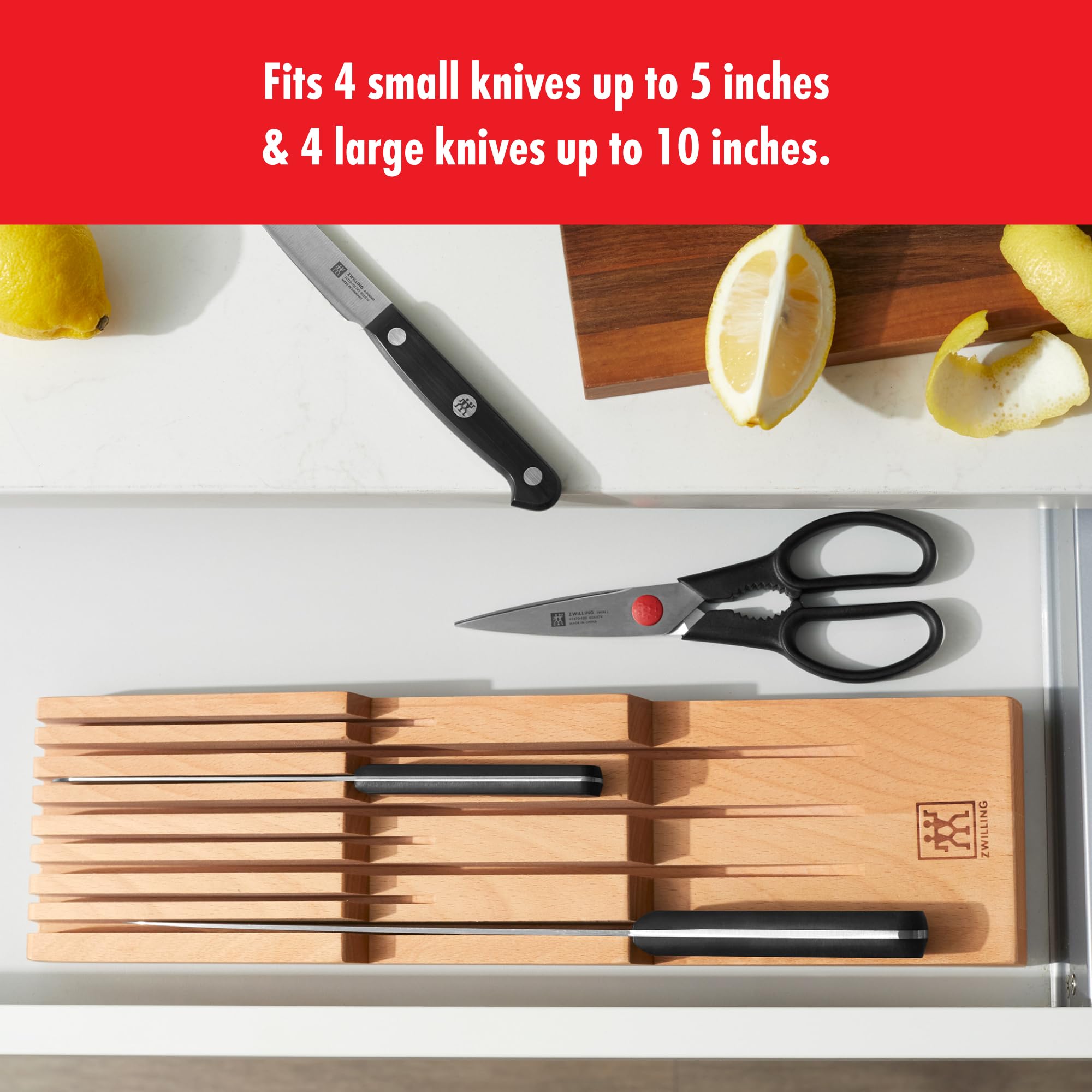 ZWILLING 8-Slot Knife Block - Beechwood Storage -6