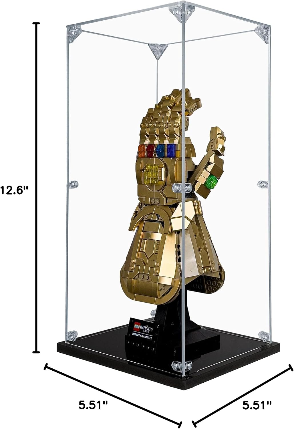 Acrylic Display Case Compatible for Lego Infinity Gauntlet #76191 Dustproof Display Case (Case Only) (Lego Sets are NOT Included)