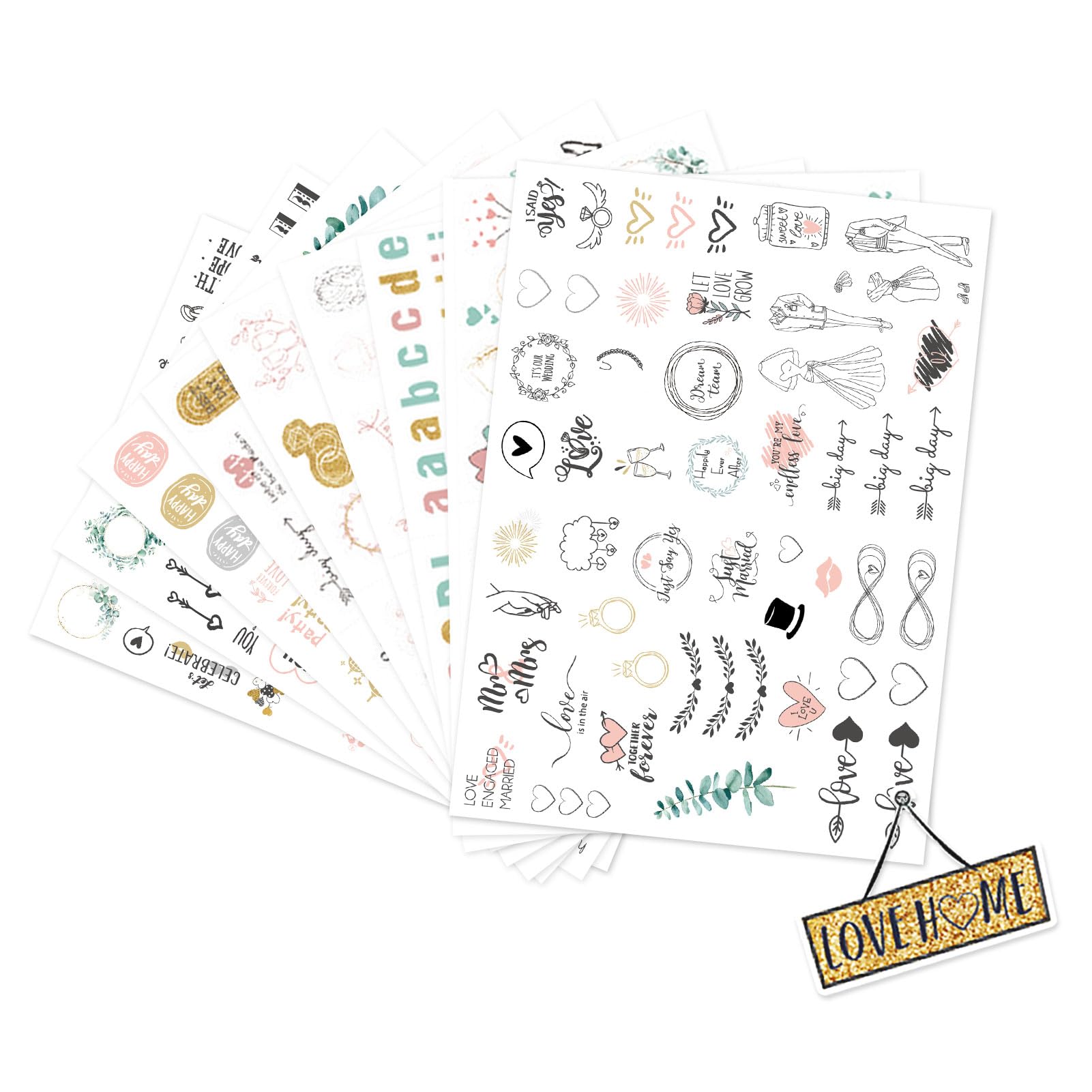 Pegatina Libro de Invitados de Boda (551 motivos),Pegatina Eucalipto Album de Fotos con Letras Pegatinas Personalizadas Album de Fotos de Amor Set de Pegatinas para Pegatinas bullet journal