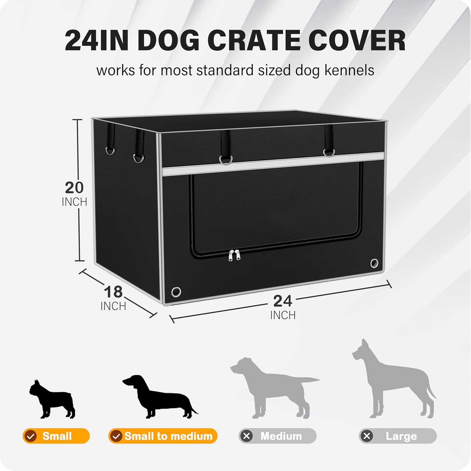 Dog Crate Cover, 1680D Heavy-Duty Oxford Fabric, Waterproof & Chew-Resistant for Aggressive Dogs, 24L×18W×20H Inches, Dual-Window Ventilation, All-Season Protection