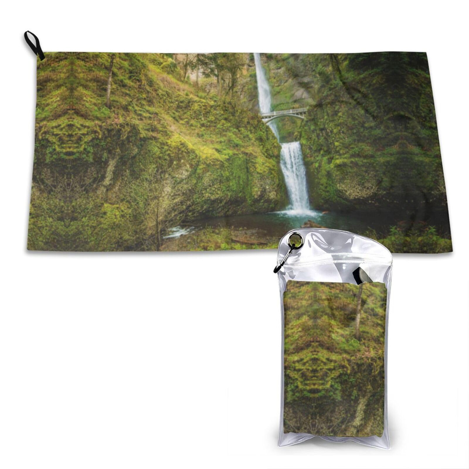 WXWJSHMGC Small Bridge And Waterfall Print Cooling Towel, Gym Towel,Cooling Towels For Neck, Soft Breathable Travel Cool Towel,Sports Towels For Gym,Camping