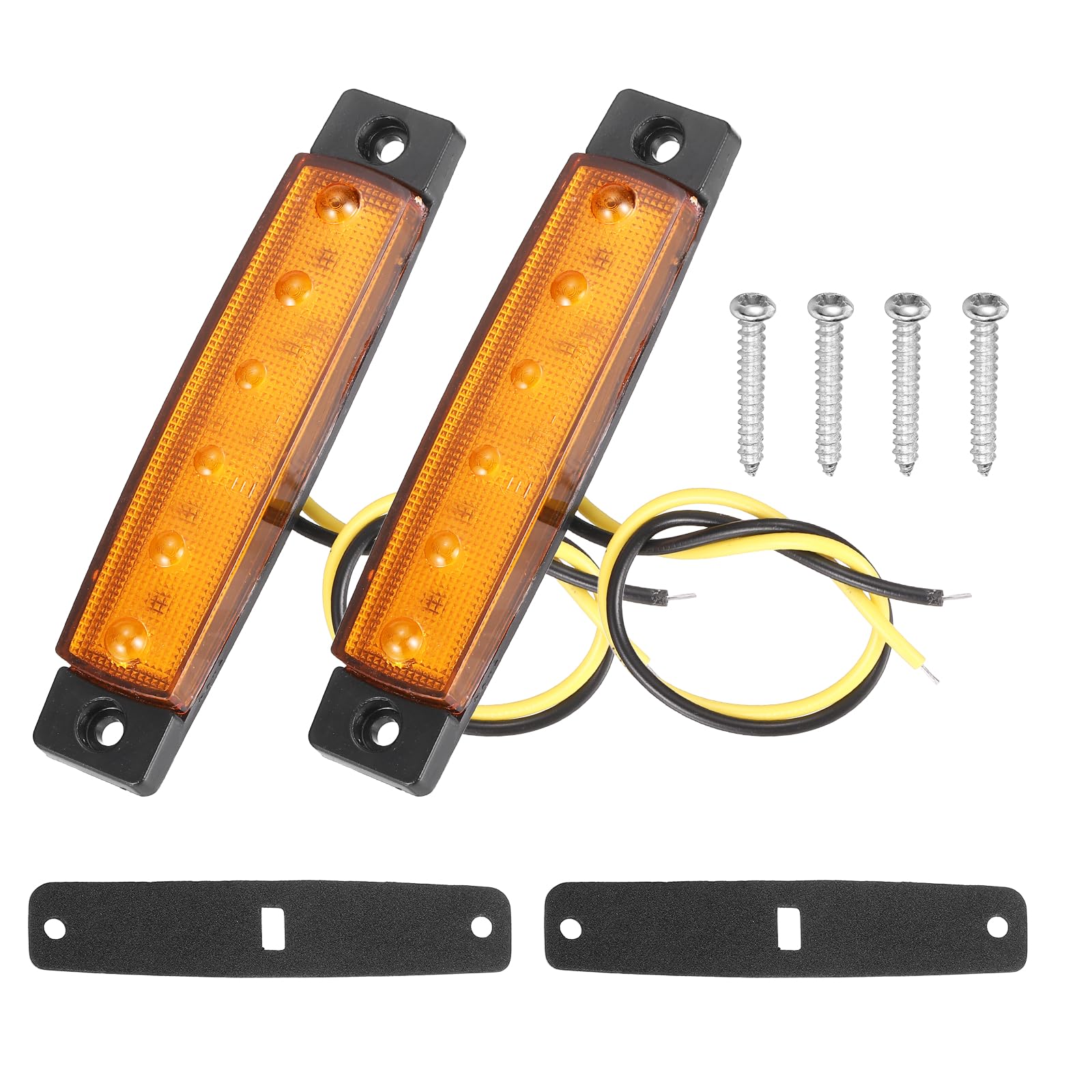 sourcing map 2Pack Navigation Lights for Boats LED, 12V/24V Yellow Boat Interior Lights Waterproof Clearance Stern Lamp for Kayak, Yacht, Truck, Lorry, Deck, Yellow Plastic Housing