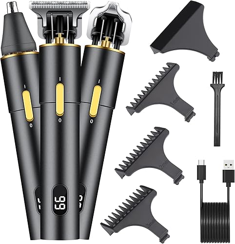 KEMEI Recortadora todo en uno, profesional para cuerpo, cara, oreja, nariz, kit de aseo de barba para hombre, recortadora de bigote, corte de pelo
