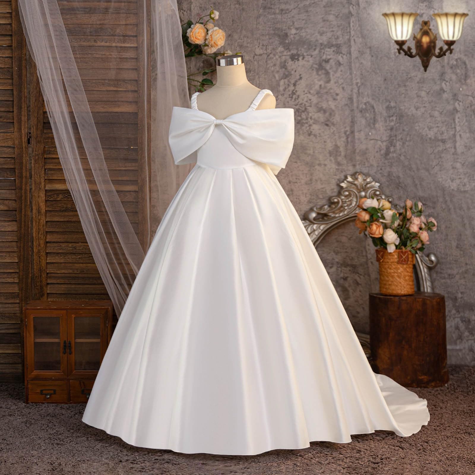 Vestito Ragazza Estivo Abito Bambina Elegante Vestiti Estivi Ragazza Elegante Abito Festa per Ragazze con Corpetto Raso Senza Maniche Fiocco Leggero Stile Matrimonio Preadolescenti Dress Compleanni