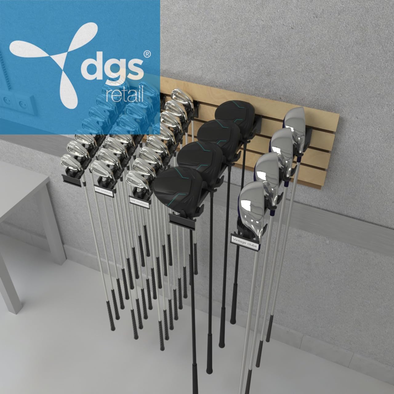 DGS Retail ProHome Precision Golf Club Storage Rack for Home, Garage or Basement, Holds 32 Clubs Including Irons, Wedges, Hybrids and Drivers