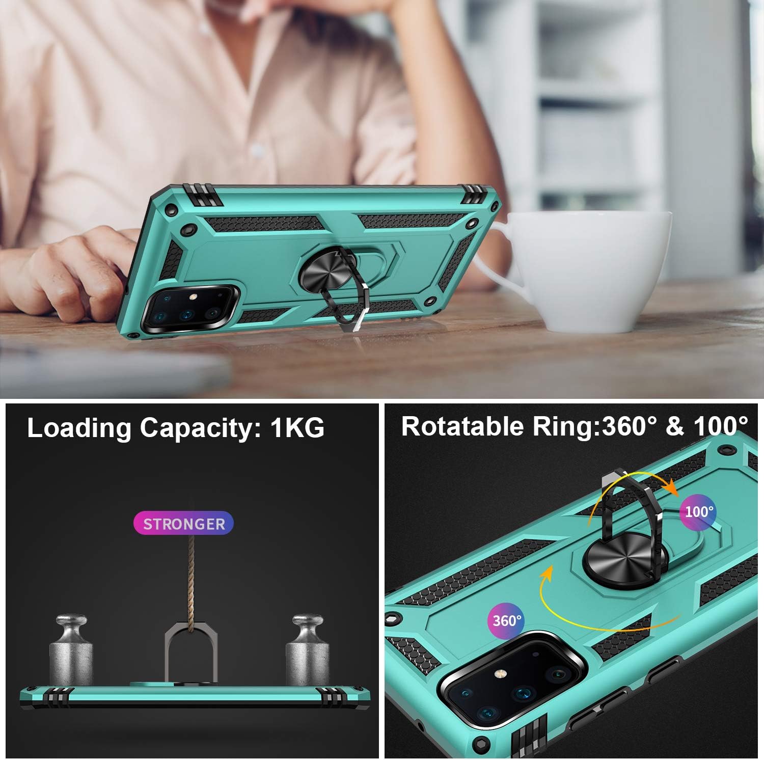 LUMARKE Galaxy S20+ Plus Case,(NOT for Small S20),16ft. Drop Tested Cover with Magnetic Ring Kickstand Compatible with Car Mount Holder,Protective Phone Case for Samsung Galaxy S20 Plus Teal