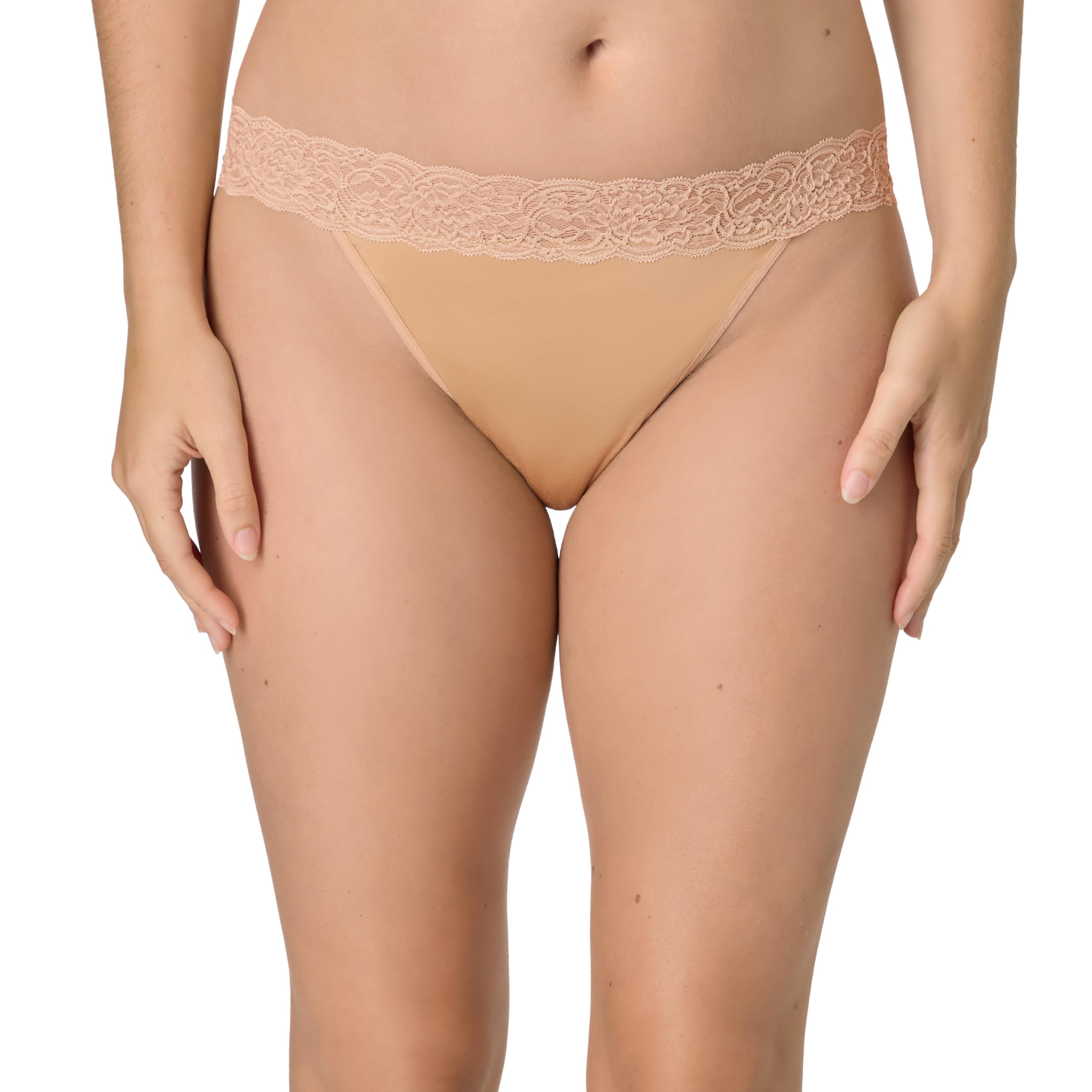 Maidenform Damen Unterwäsche Tangas 4er-Pack Weiche Tanga Höschen für Frauen Mid-Rise Panty, Mikrofaser-Spitze