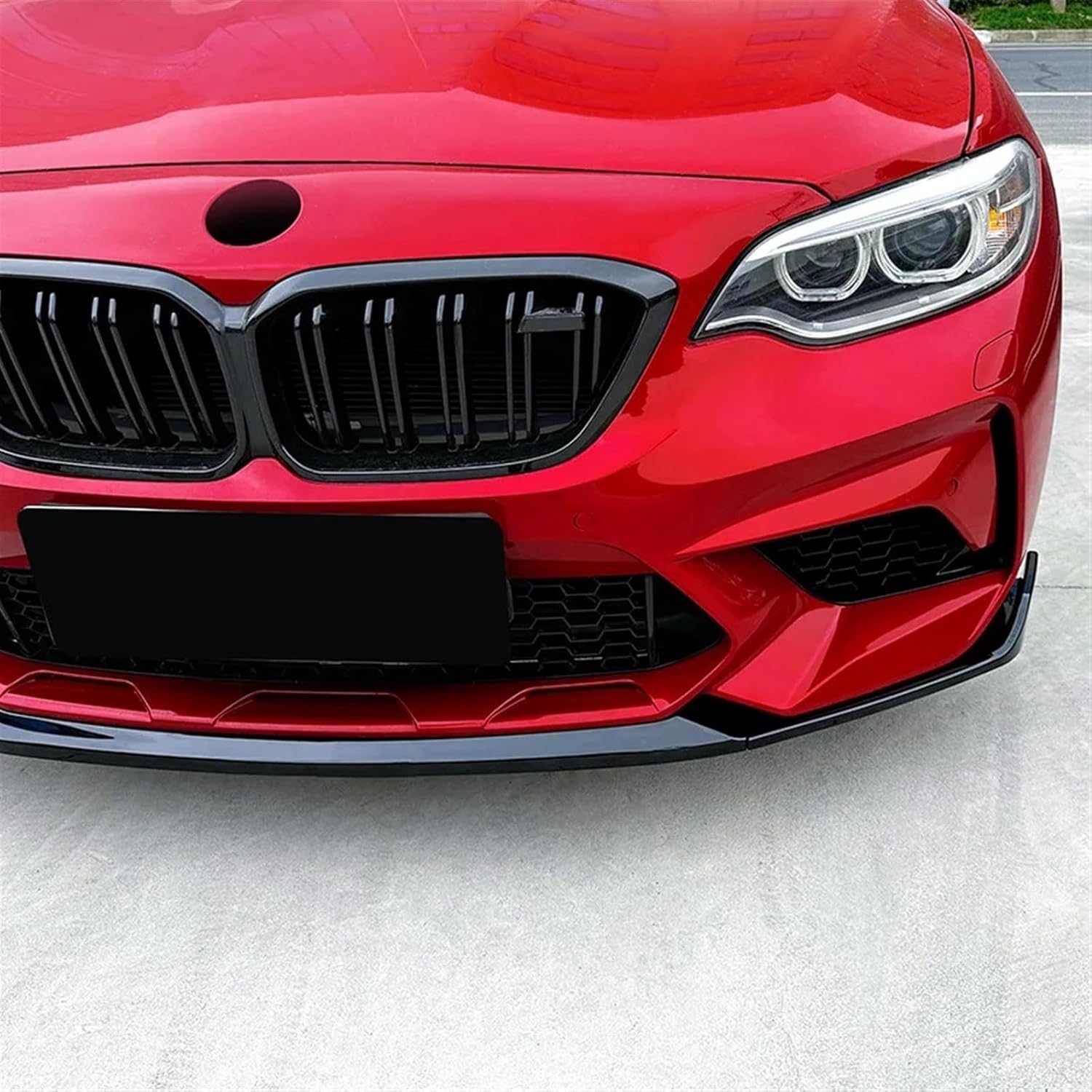 Bumper Front Lip Splitter Compatible for BMW 2 Series F87 Chin Spoiler M2 CS Model 16-21 Diffuser Car Air Dam Wide Body Kit Protector(Bright Black)