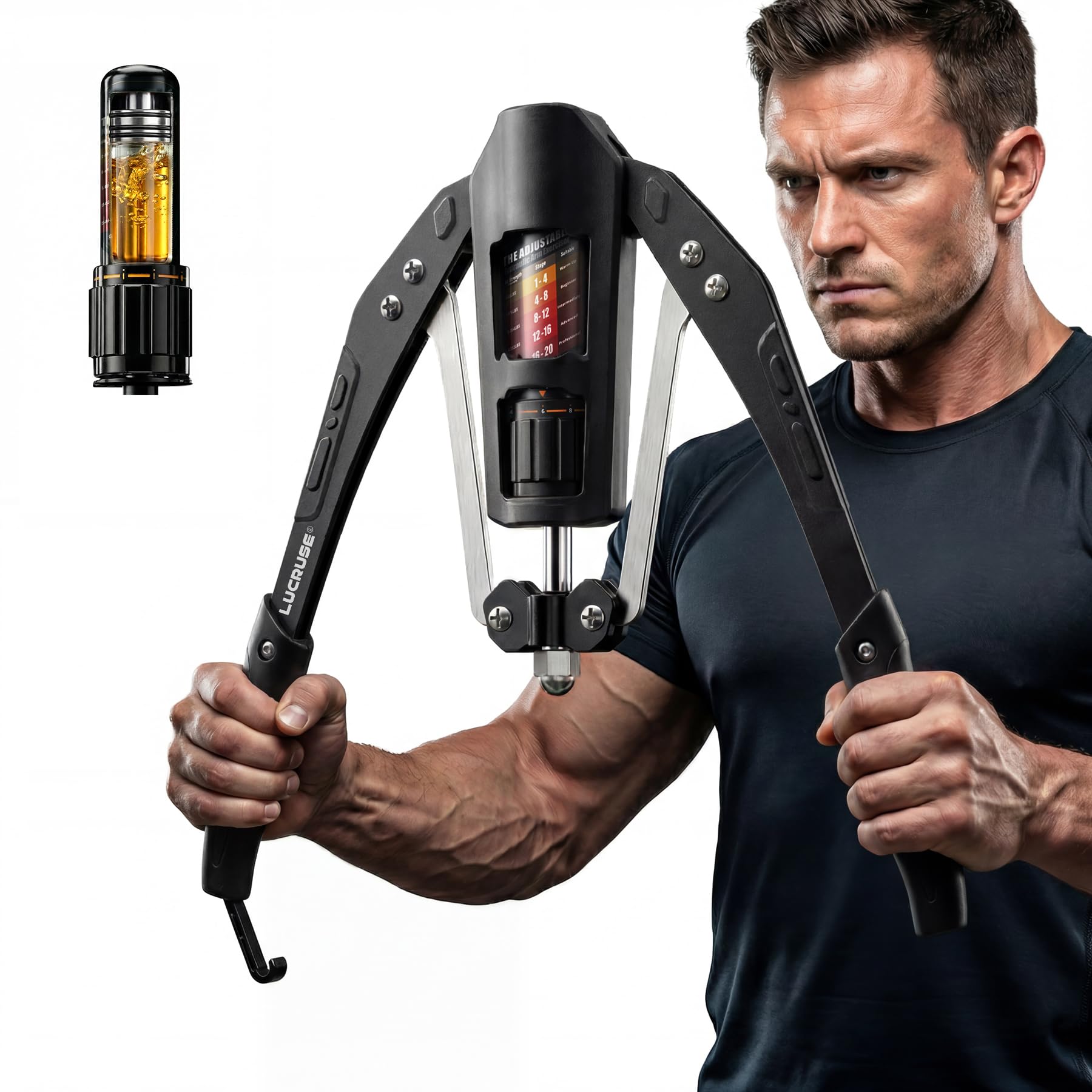 Arm Trainer mit Hydraulikzylinder – Verstellbarer Twister für Arme, Brust und Schultern, Fitness-Expander für Zuhause, Training für Oberkörper und Unterarm mit 10-200 kg Widerstand