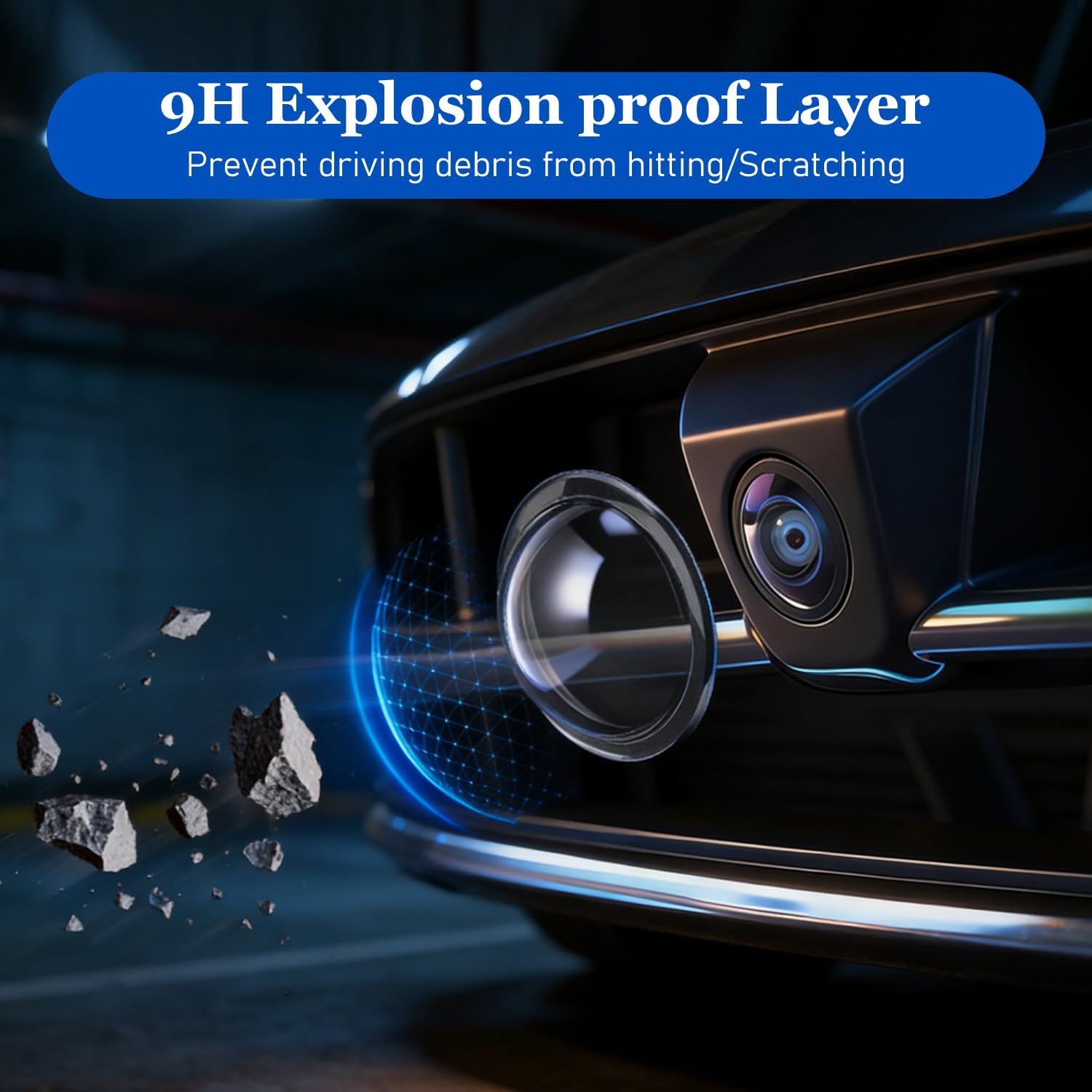 Car Camera Lens Protector, Car Backup Camera Protective Sticker, Clear High-Transparency Design, Anti-Rain Car Reversing Cameras Protection for Clear Vision Simple Adhesive Installation (2Boxes-4PCS) image 5