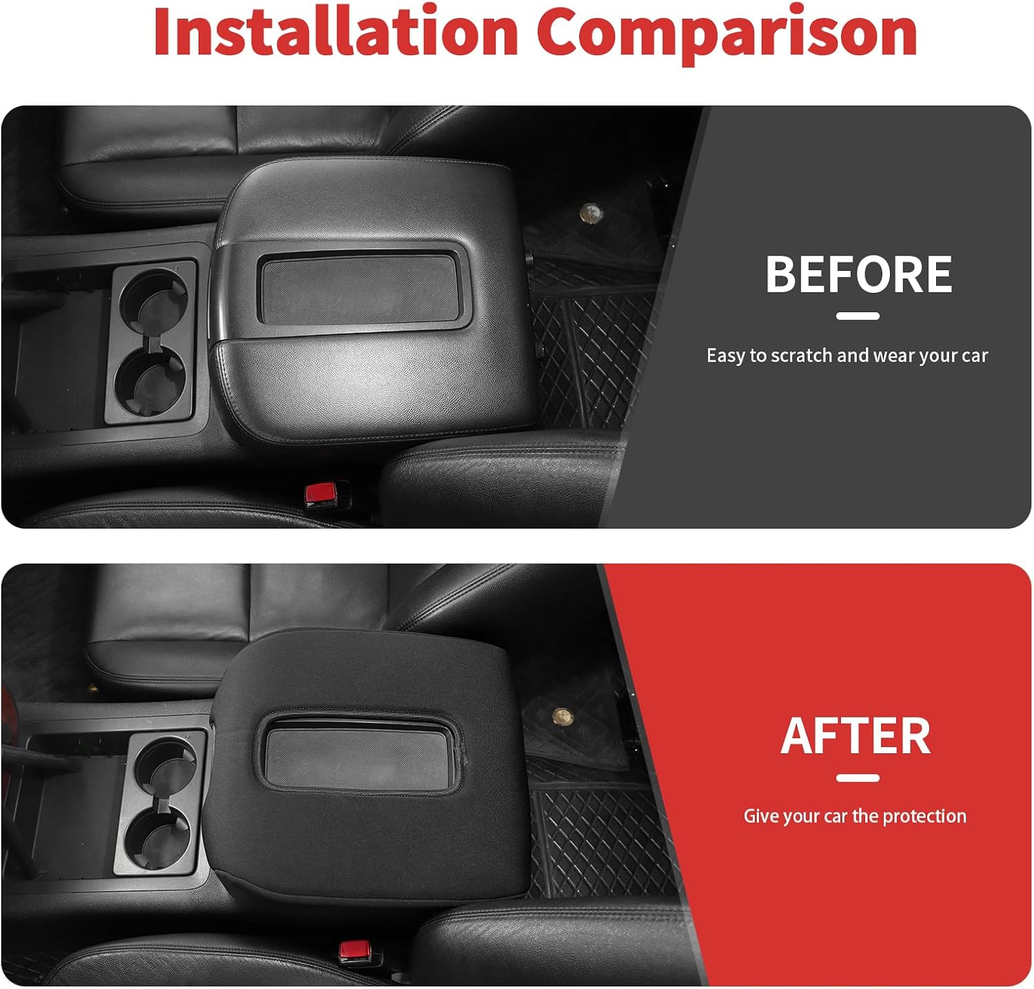 Center Console Cover Fit for 2007-2013 Chevy Silverado/Avalanche/Suburban/Tahoe/GMC Yukon,Armrest Seat Box Cover Armrest Pad