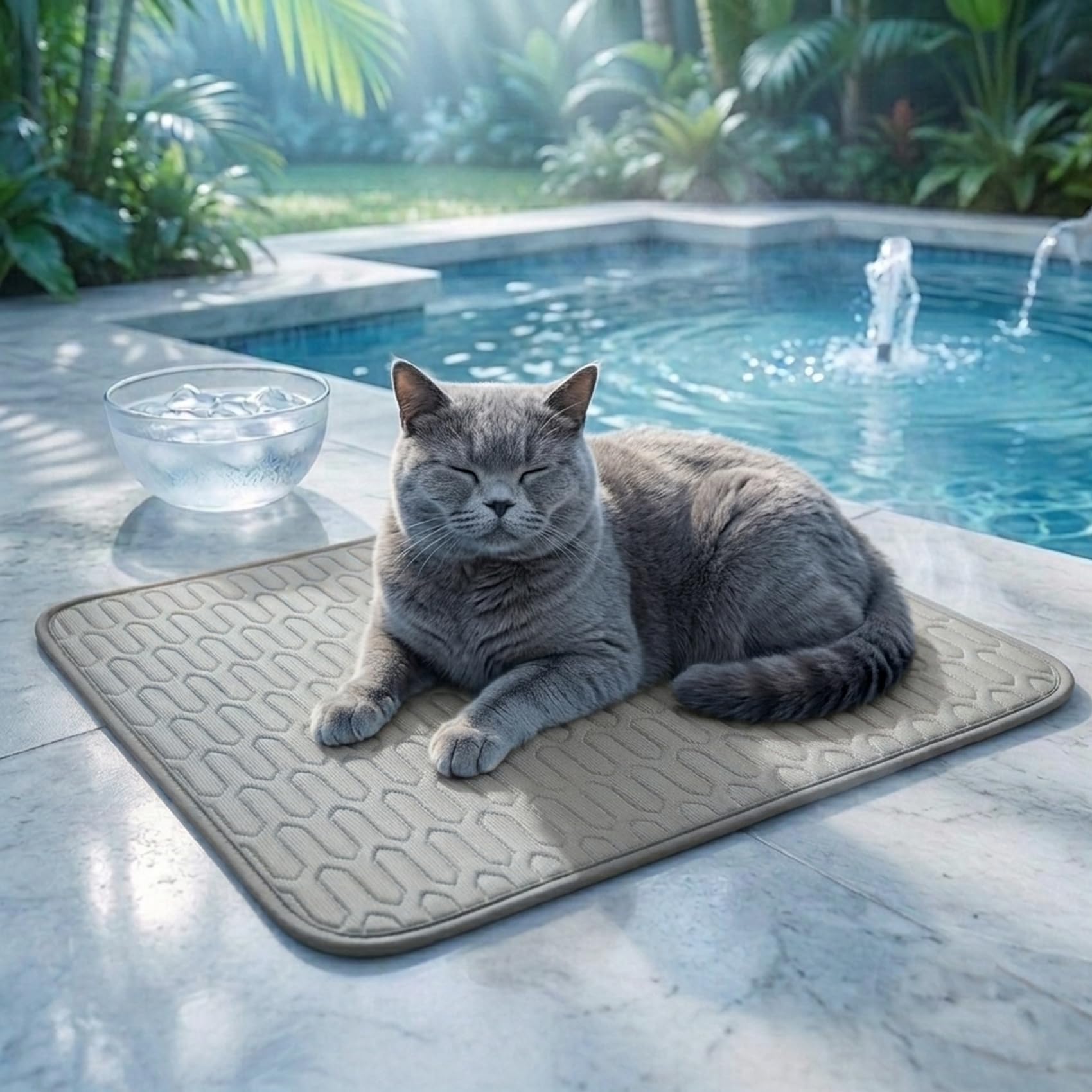 Chilkitur Cat Cooling Mat Breathable Cool Fabric ，Gray：40 * 30CM