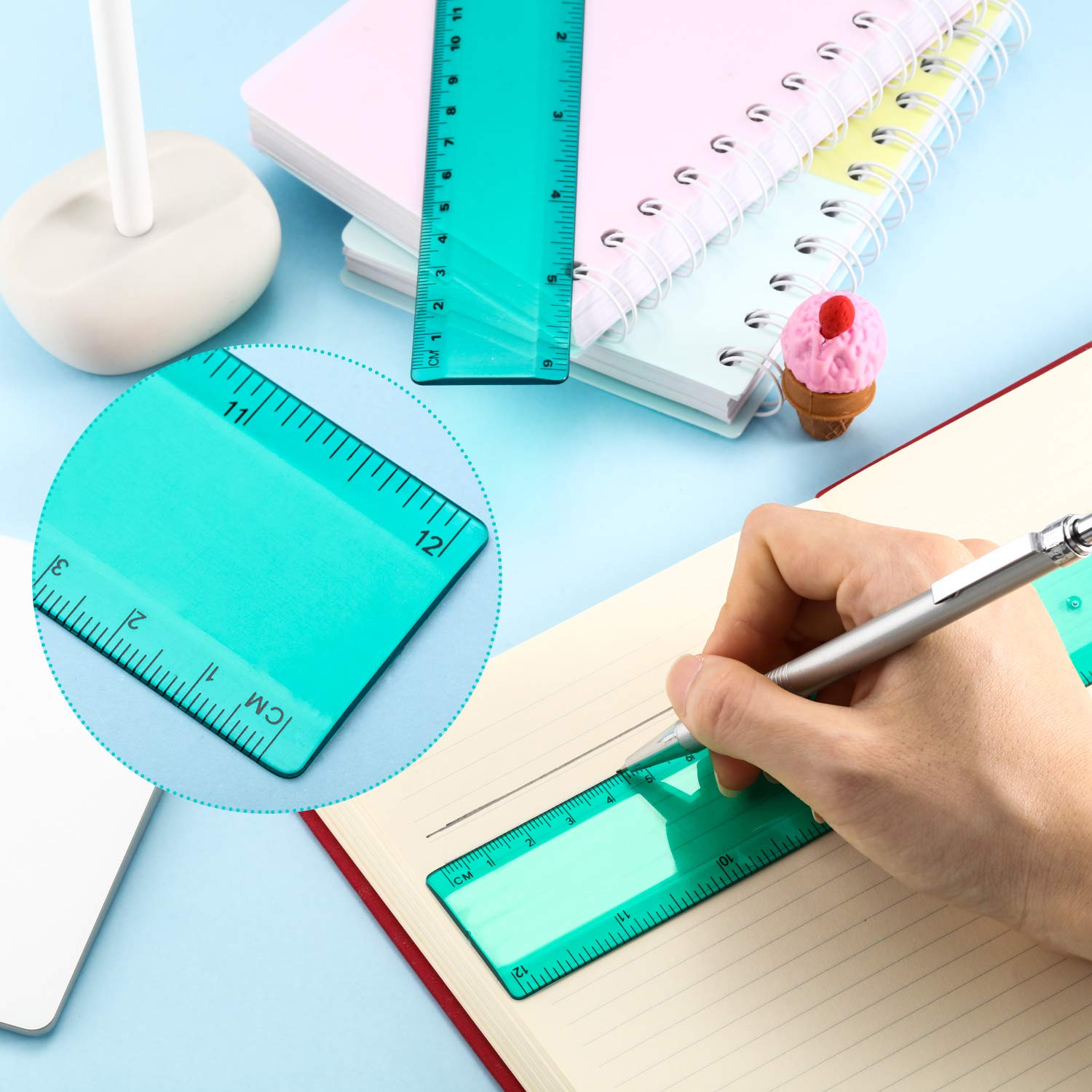 2 Pack Ruler Snapklik.com : 2 Pack Plastic Ruler Straight Ruler Plastic Measuring ...