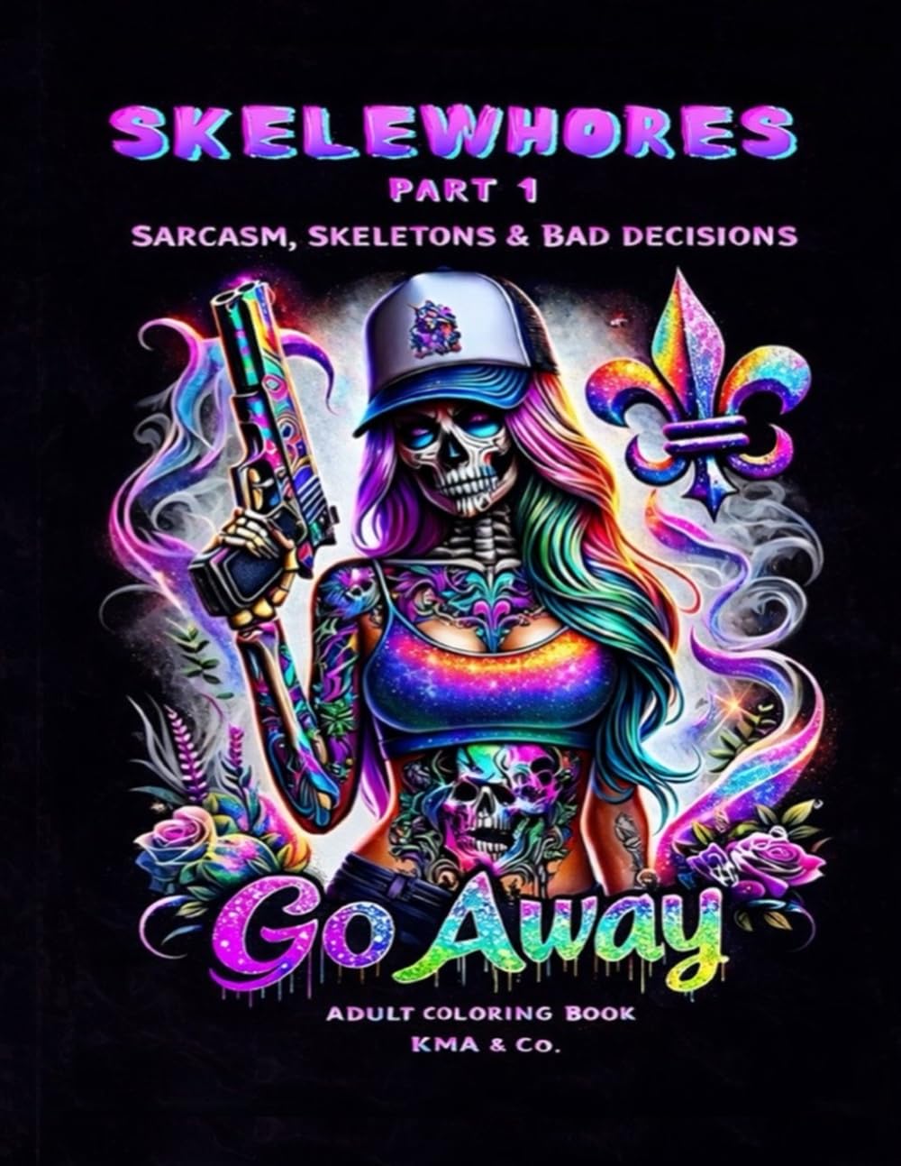Skelewhores Part 1: Sarcasm, Skeletons & Bad Decisions: A Dark Humor Adult Coloring Book of Gothic Skeleton Pin-Ups, Tarot-Style Artwork, and Sarcastic Coloring Pages for Adults