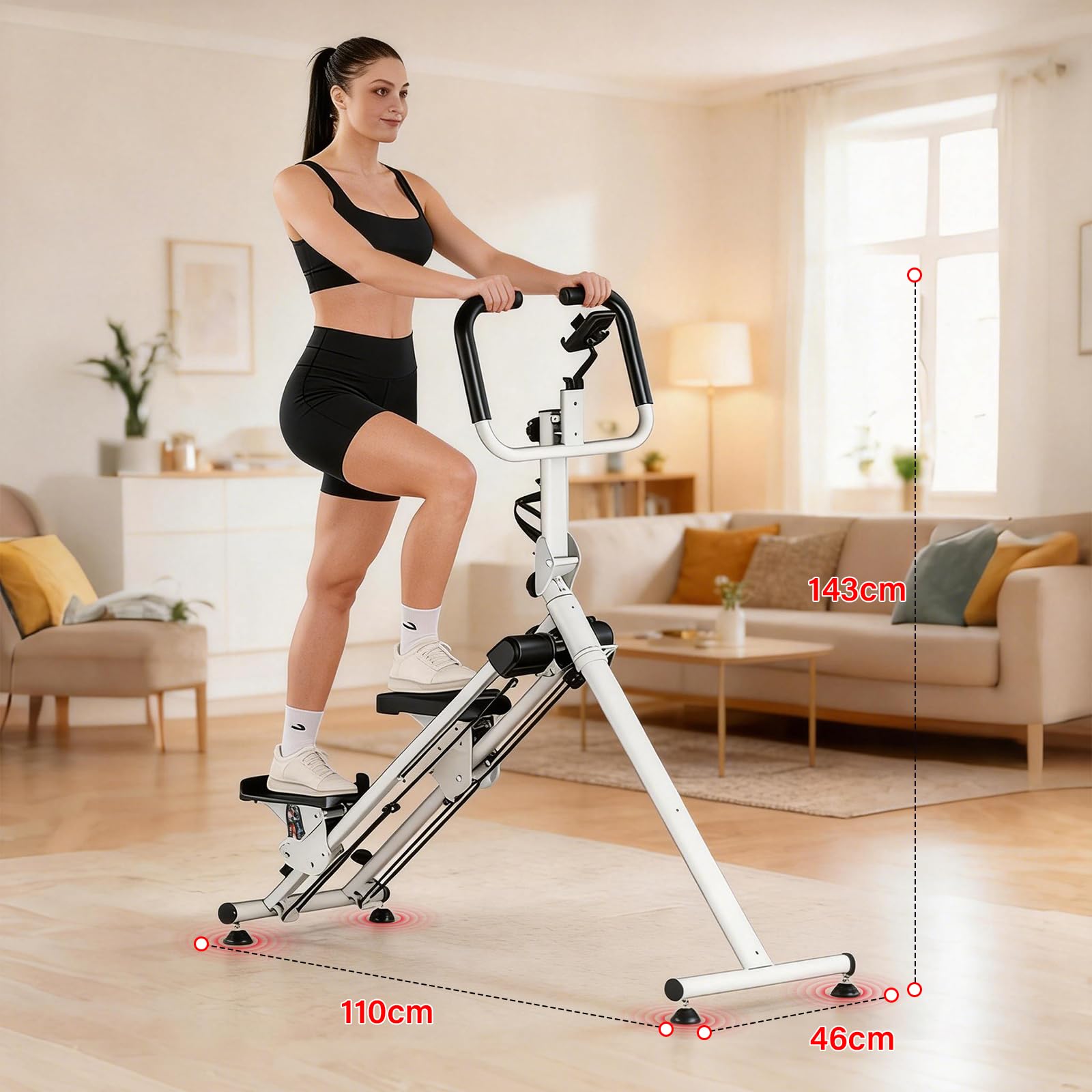 TODO Stepper schodowy do ćwiczeń w domu z 3 Trybami Treningu, kompaktowy składany pionowa maszyna wspinaczkowa, wyświetlaczem LCD, nośności 150kg