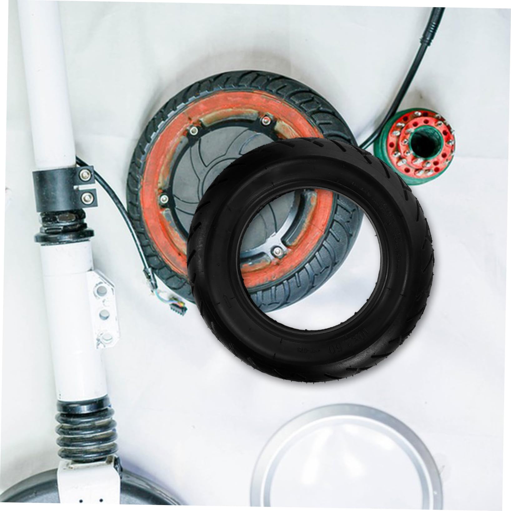 Neumático de Caucho para Scooter Eléctrico 10x2.5 Negro Resistente y Antideslizante Fácil Instalación y Reemplazo Rápido para Patinete Eléctrico