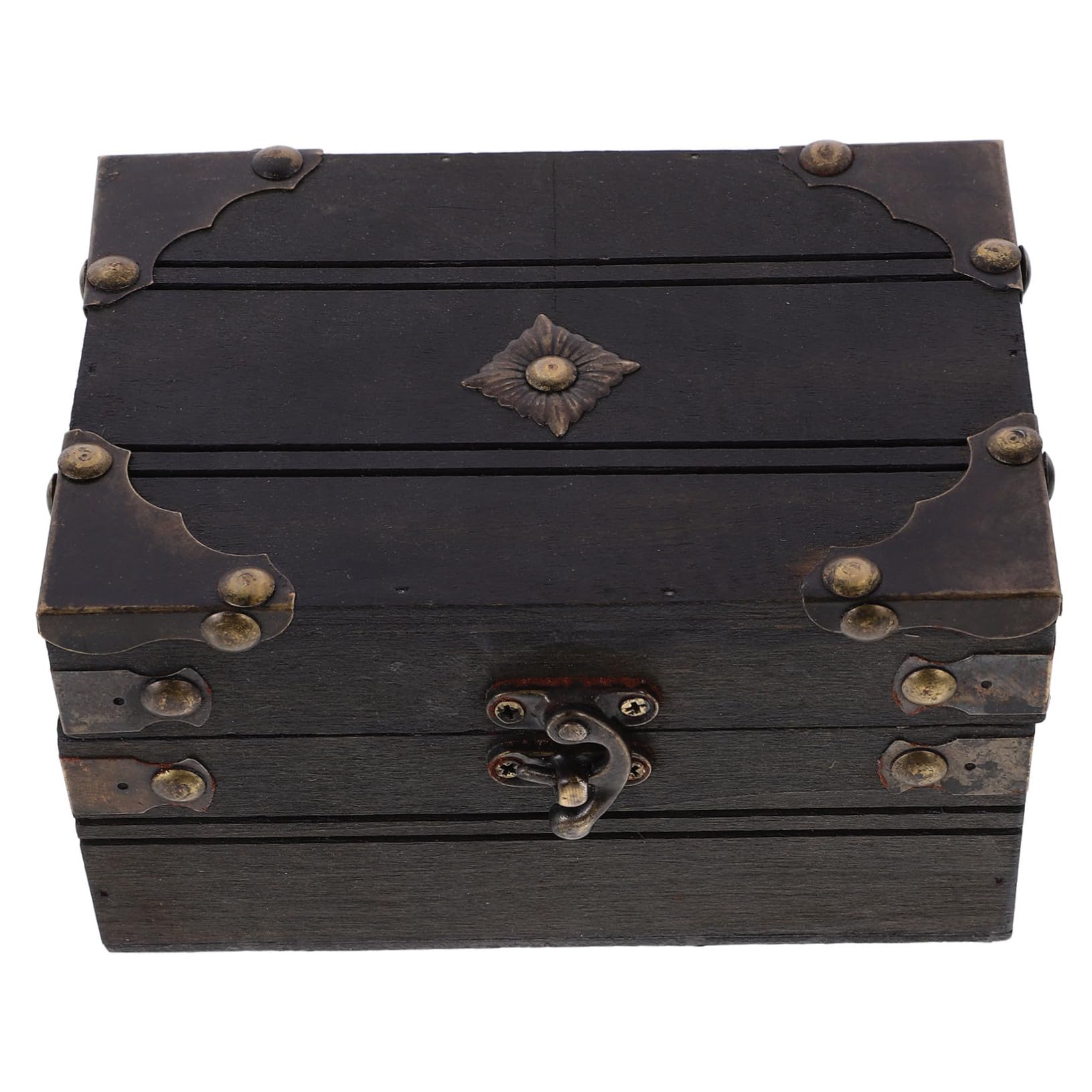CHILDWEET Wooden Jewelry Chest Vintage Keepsake Box for Storing Earrings Trinkets Decorative Storage Retro for Home and Giving
