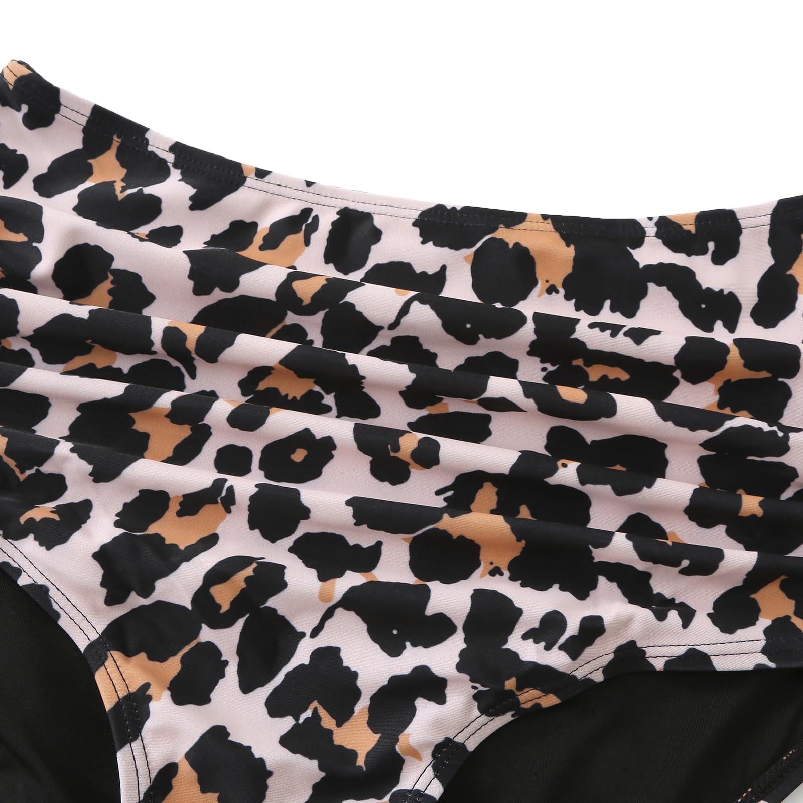 Damen Zweiteiler Badeanzug mit High Waist Shorts Tankini Sets mit Doppel-Rüschen