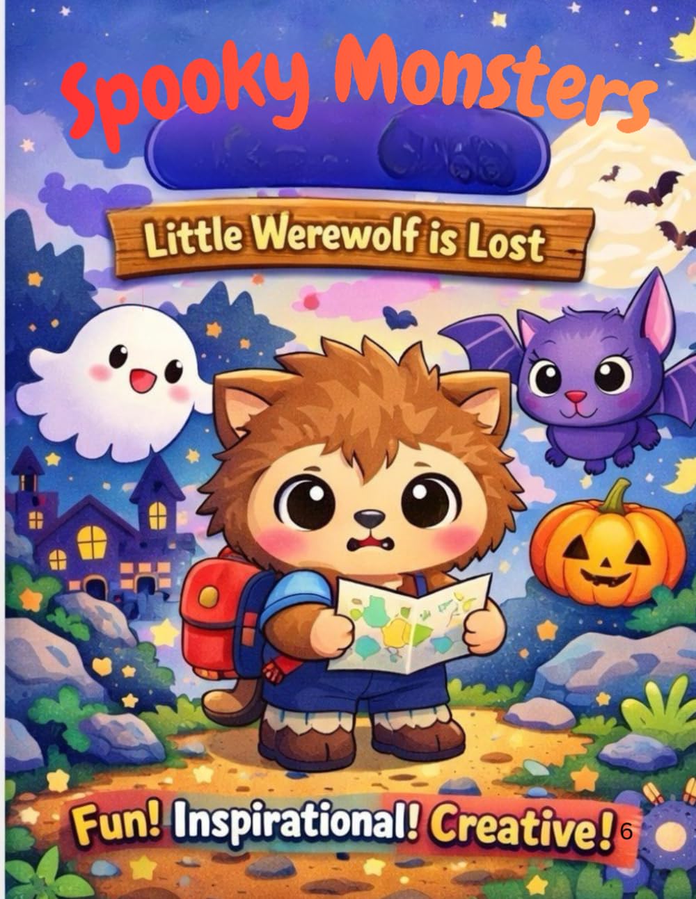Spooky Monsters Coloring Book: Willy Werewolf is Lost: Kawaii Style Story Coloring Book