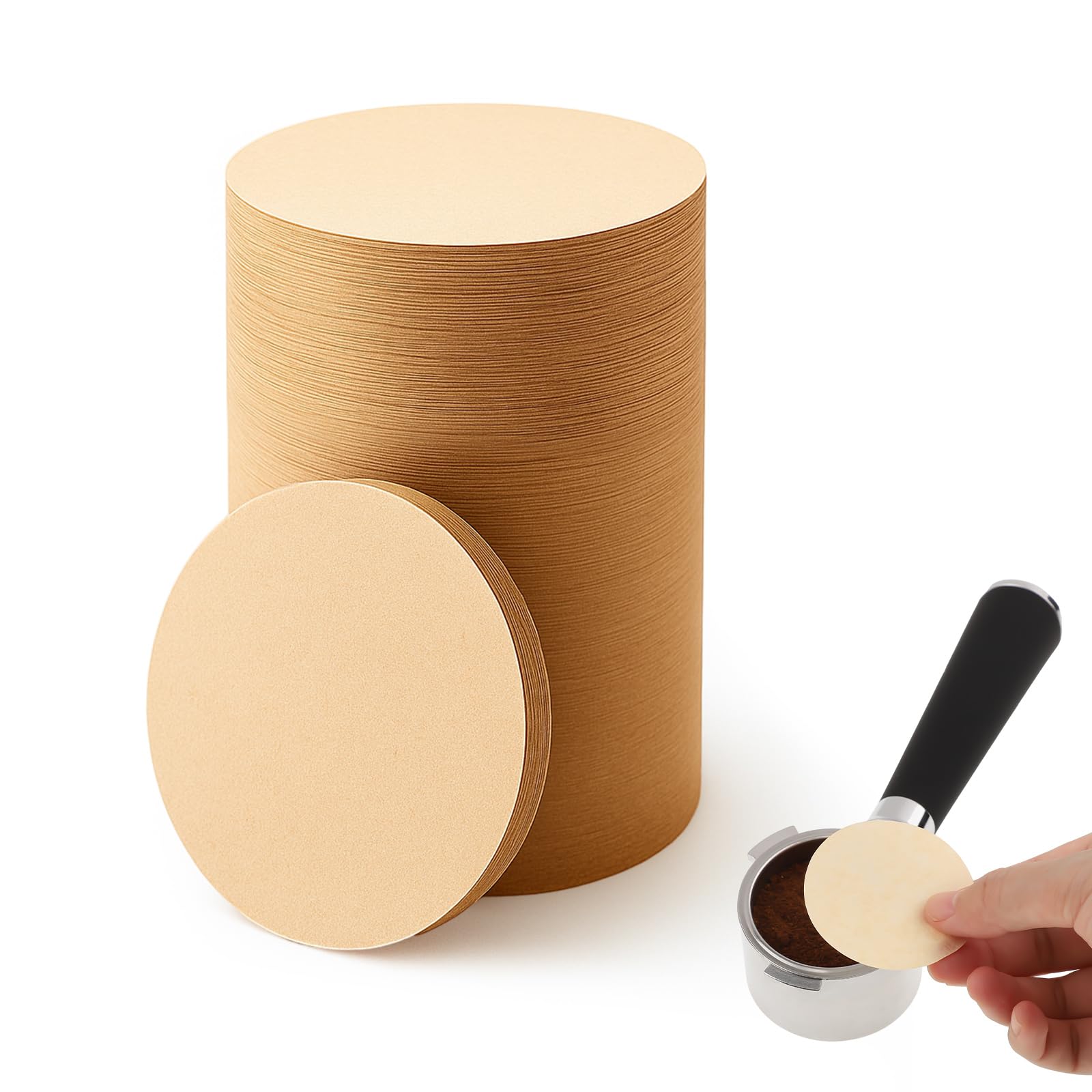 600 Pcs Coffee Filters Paper, 51mm Round Unbleached Coffee Filters, Disposable Natural Espresso Coffee Filters Compatible With Aeropress Coffee Makers, Espresso Makers