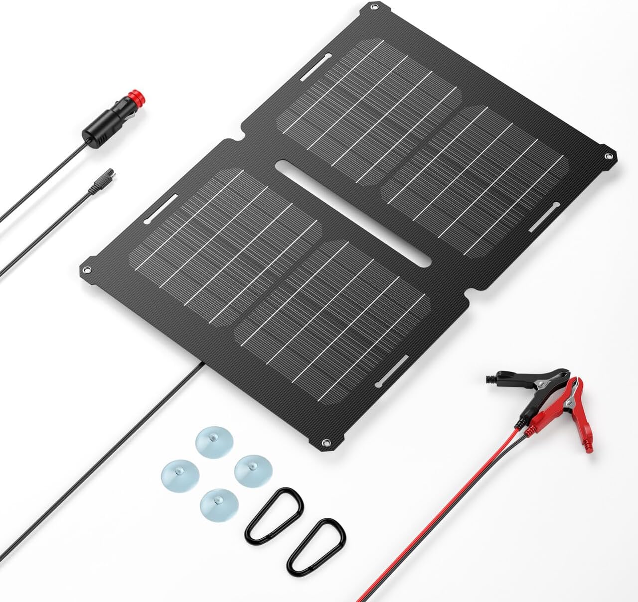 Portable 25W Solar Battery Charger & Maintainer for Vehicles